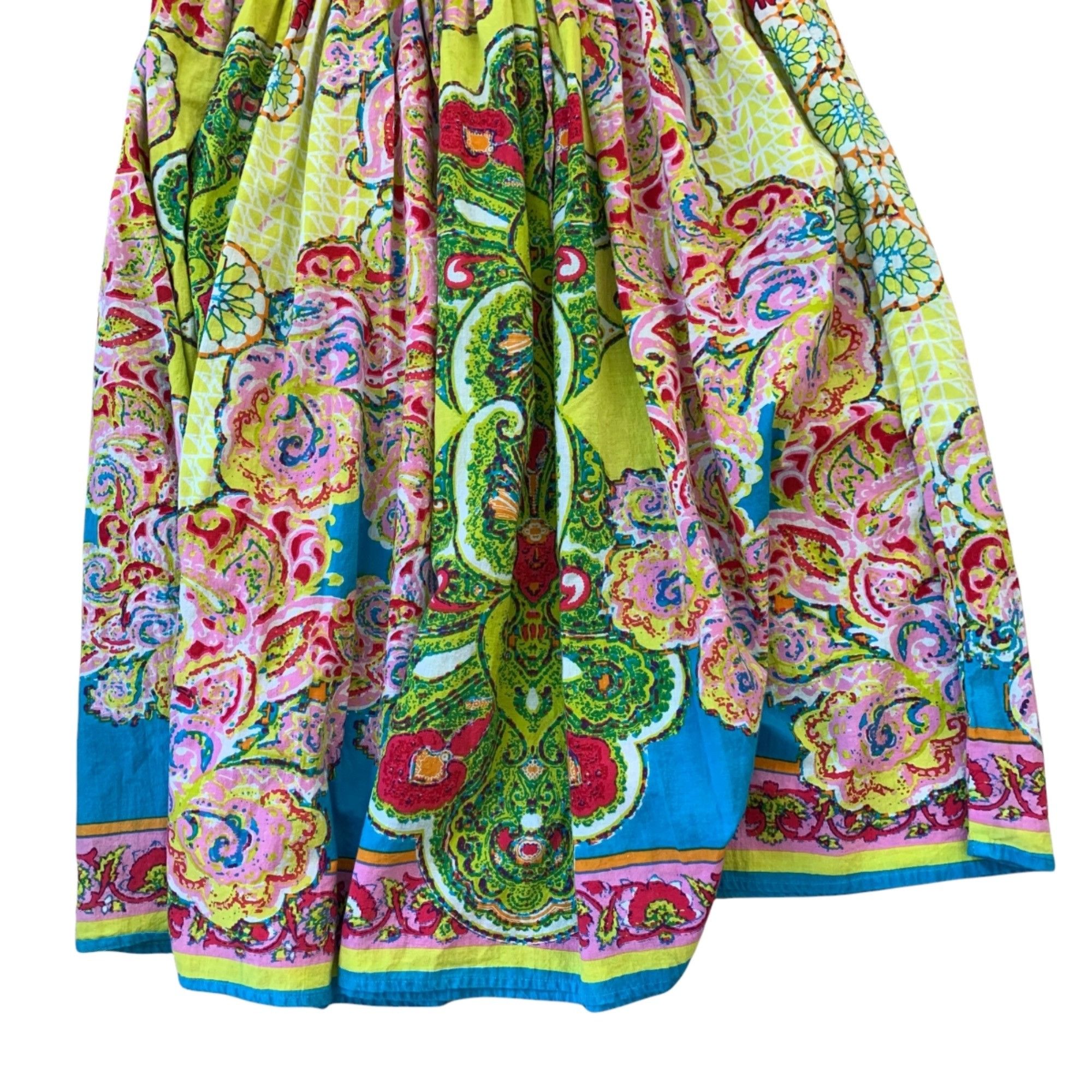 Other Bedford Fair Novelty Print Art To Wear Neon Boho Midi Skirt Size 26" / US 2 / IT 38 - 3 Thumbnail
