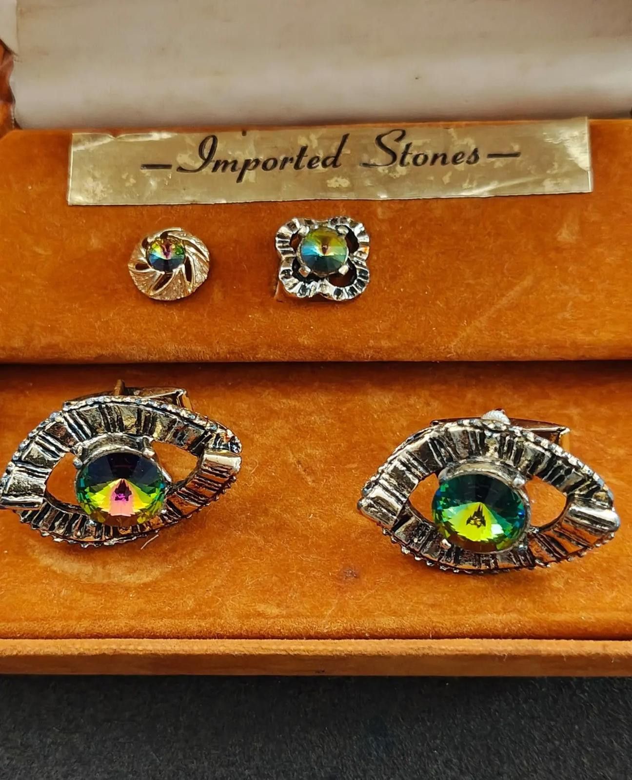 Other Mr. S Iridescent Rivoli Rhinestone cufflink tie stud set Size ONE SIZE - 5 Thumbnail