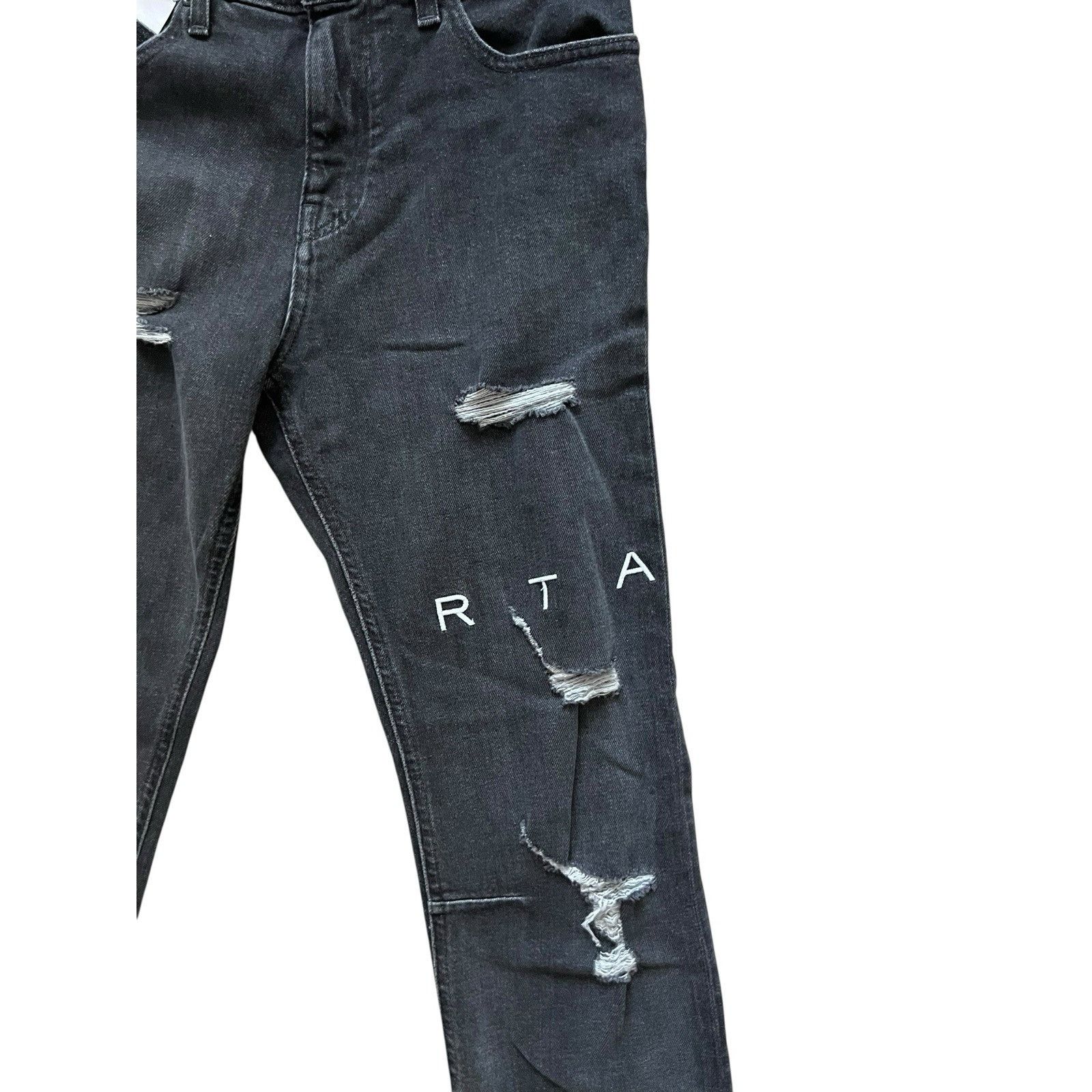 Rta RtA Mens Mens Slim Fit Jeans Sava Black $395 Size 29/32 Size US 29 - 3 Thumbnail