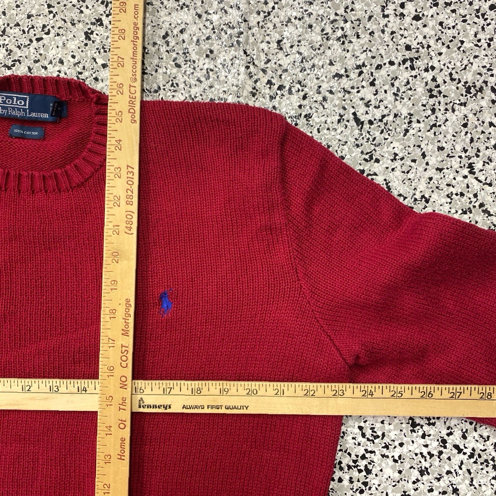 Polo Ralph Lauren VINTAGE Polo Ralph Lauren Sweater Mens Large Red Cotton Knit Pullover Logo 90s Classic Preppy Women/Girls/Mens Size US L / EU 52-54 / 3 - 3 Thumbnail