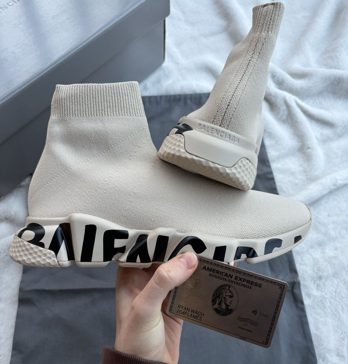 Balenciaga Balenciaga Sand/Black Grafiti Speed Runners Size US 10 / IT 40 - 2 Thumbnail