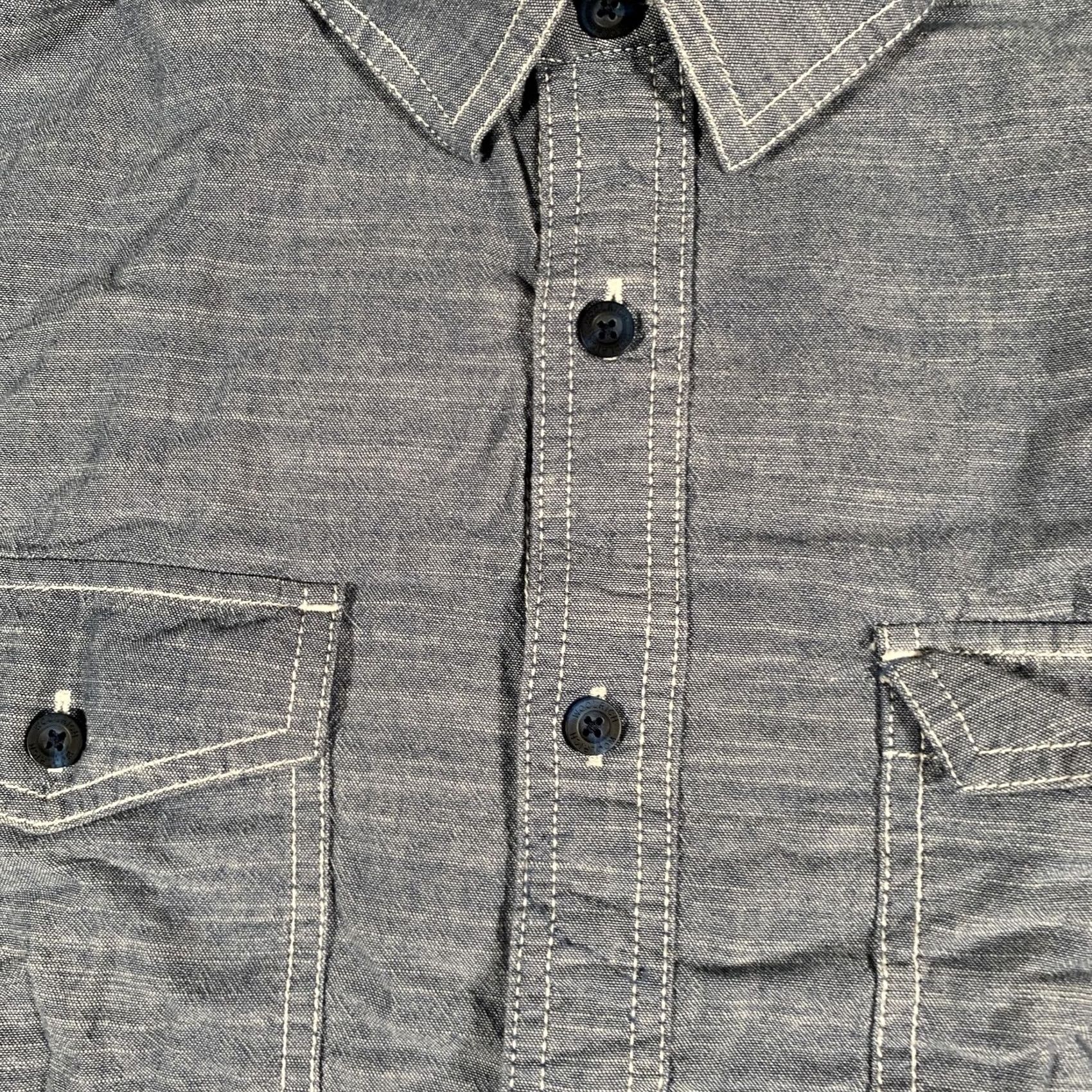 Vintage Woolrich Shirt Mens XXL Blue Chambray Short Sleeve Button Front Cotton Casual Size US XXL / EU 58 / 5 - 4 Thumbnail