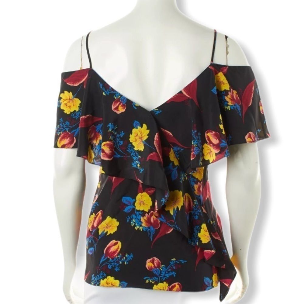 Diane von Furstenberg Diane von Furstenberg Floral Cold Shoulder Blouse | Ruffle D Size S / US 4 / IT 40 - 4 Thumbnail