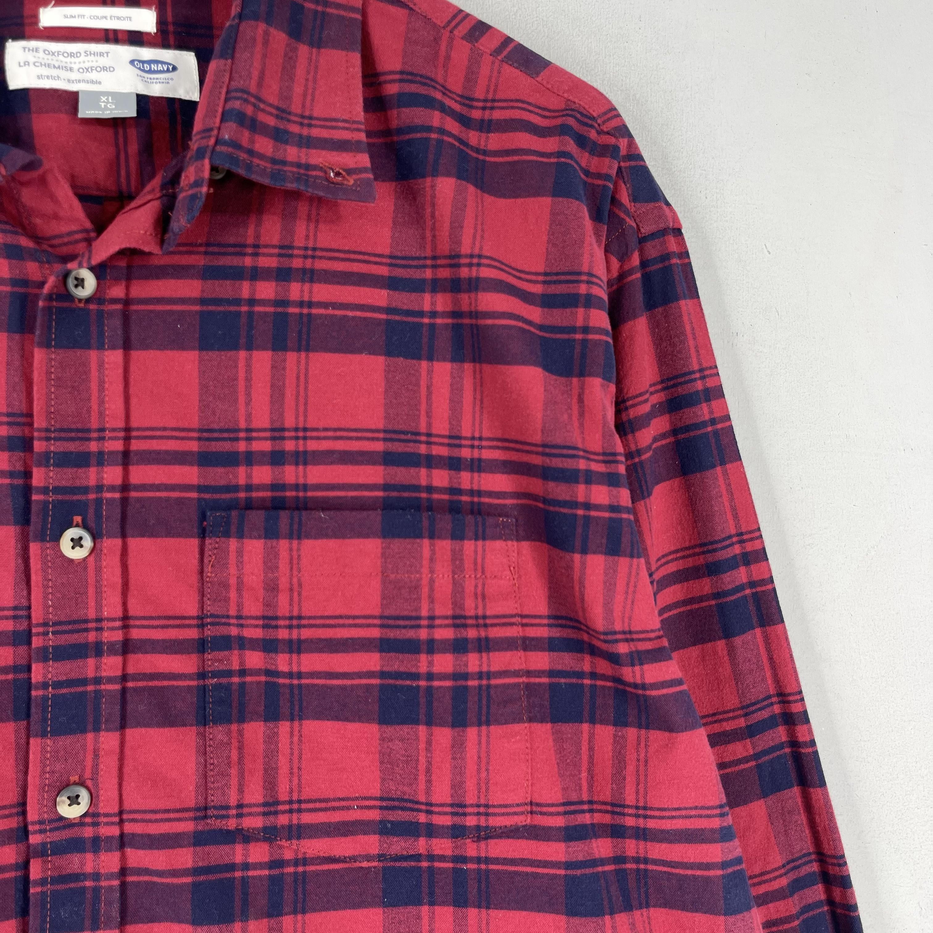Flannel OLD NAVY Plaid Checkered Red/Blue Flannel Button Up Size US XL / EU 56 / 4 - 3 Thumbnail