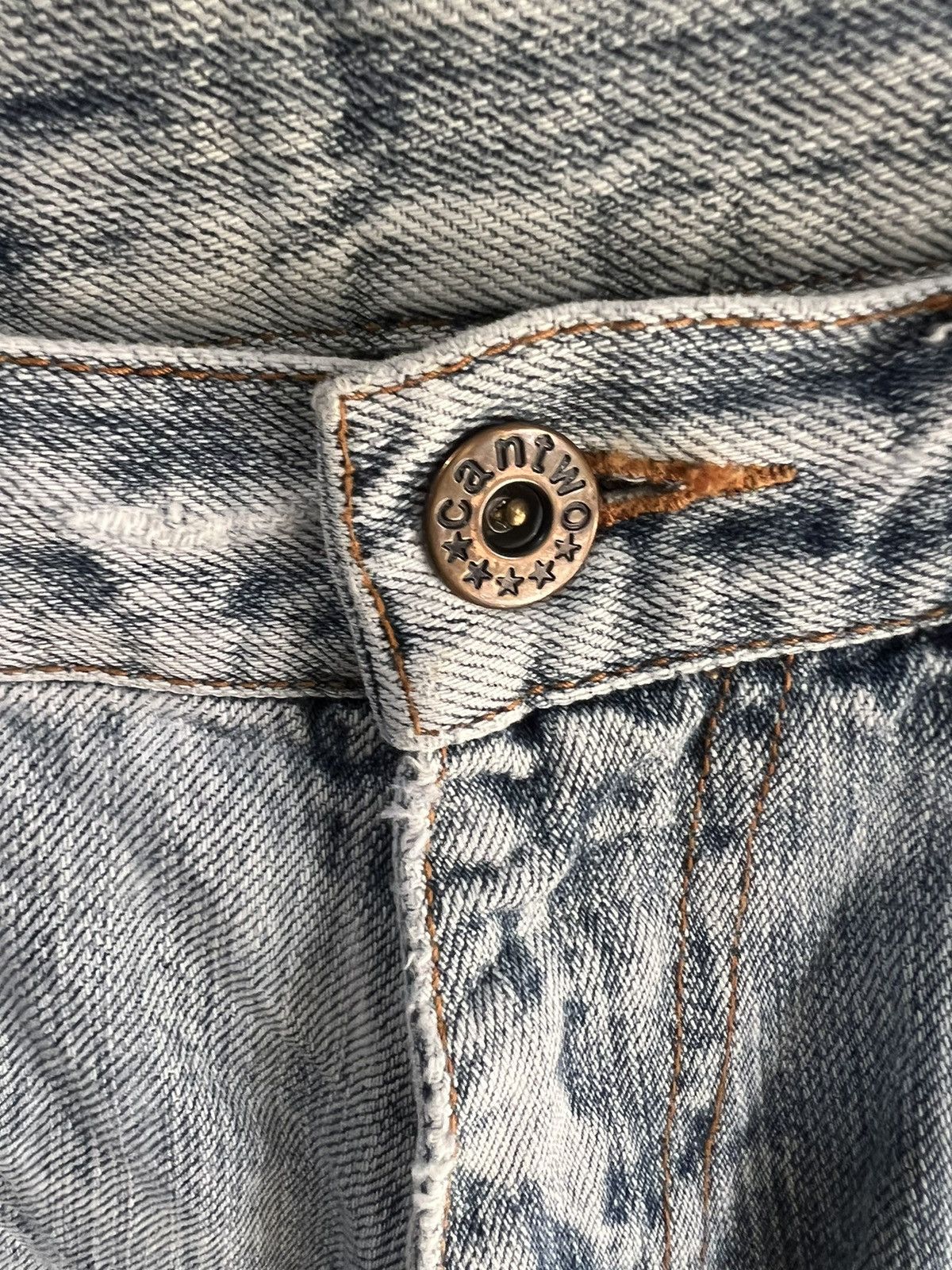 Japanese Brand 🔥Cantwo Patchwork Distressed Denim Size US 31 - 7 Thumbnail