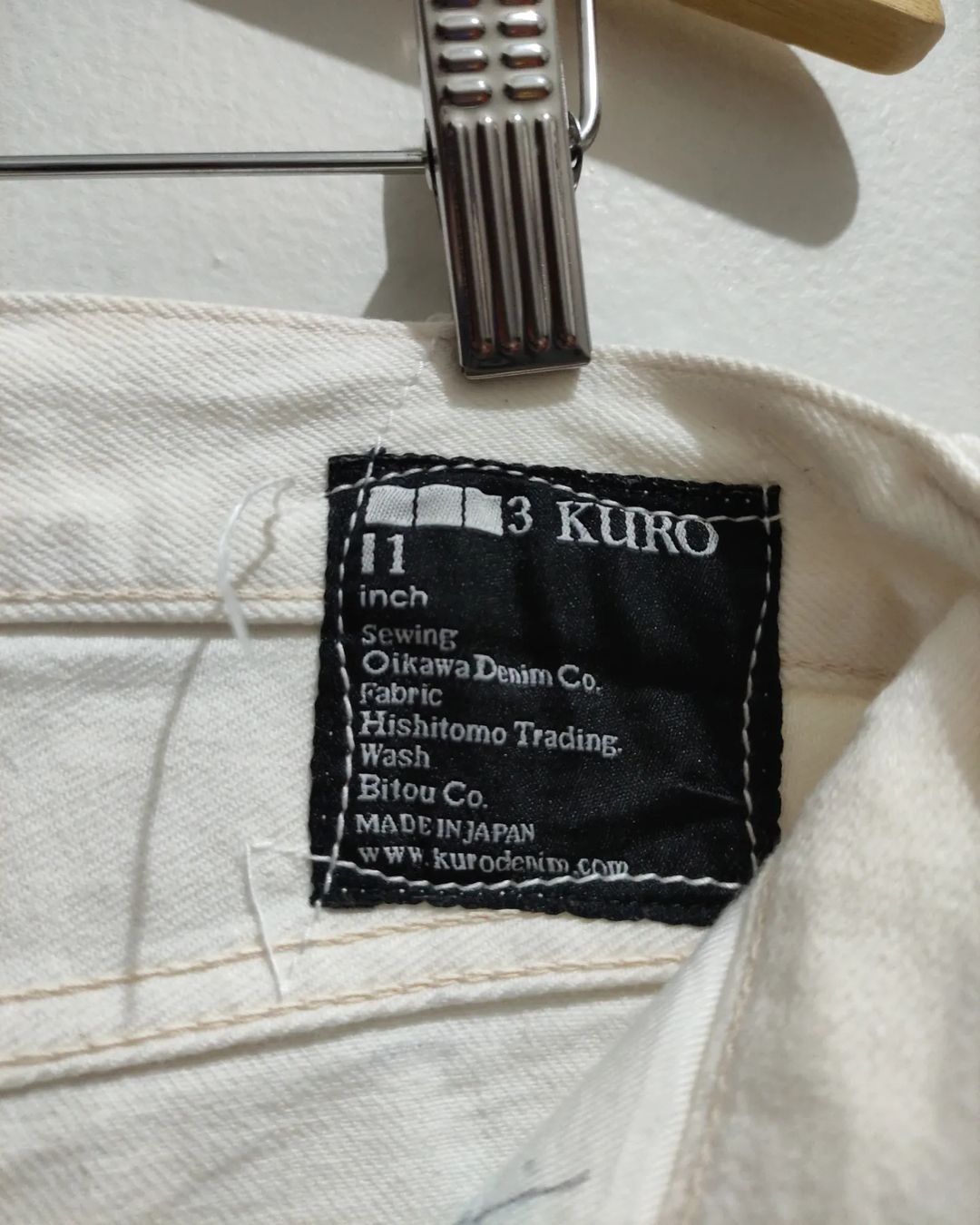 Japanese Brand × KURO Kuro Japan Diamante Buttonfly Redline White Denim Size US 32 / EU 48 - 5 Thumbnail