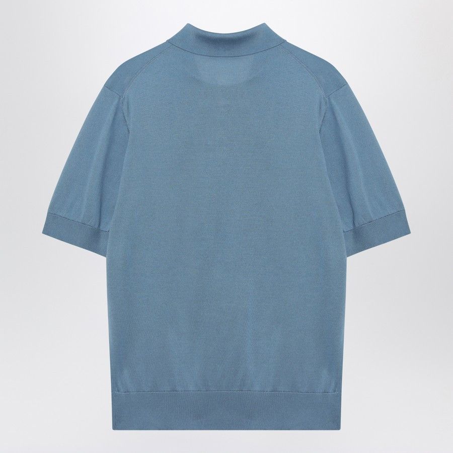 Dolce & Gabbana o1d2blof0226 Polo Shirt in Light Blue Size US M / EU 48-50 / 2 - 2 Thumbnail