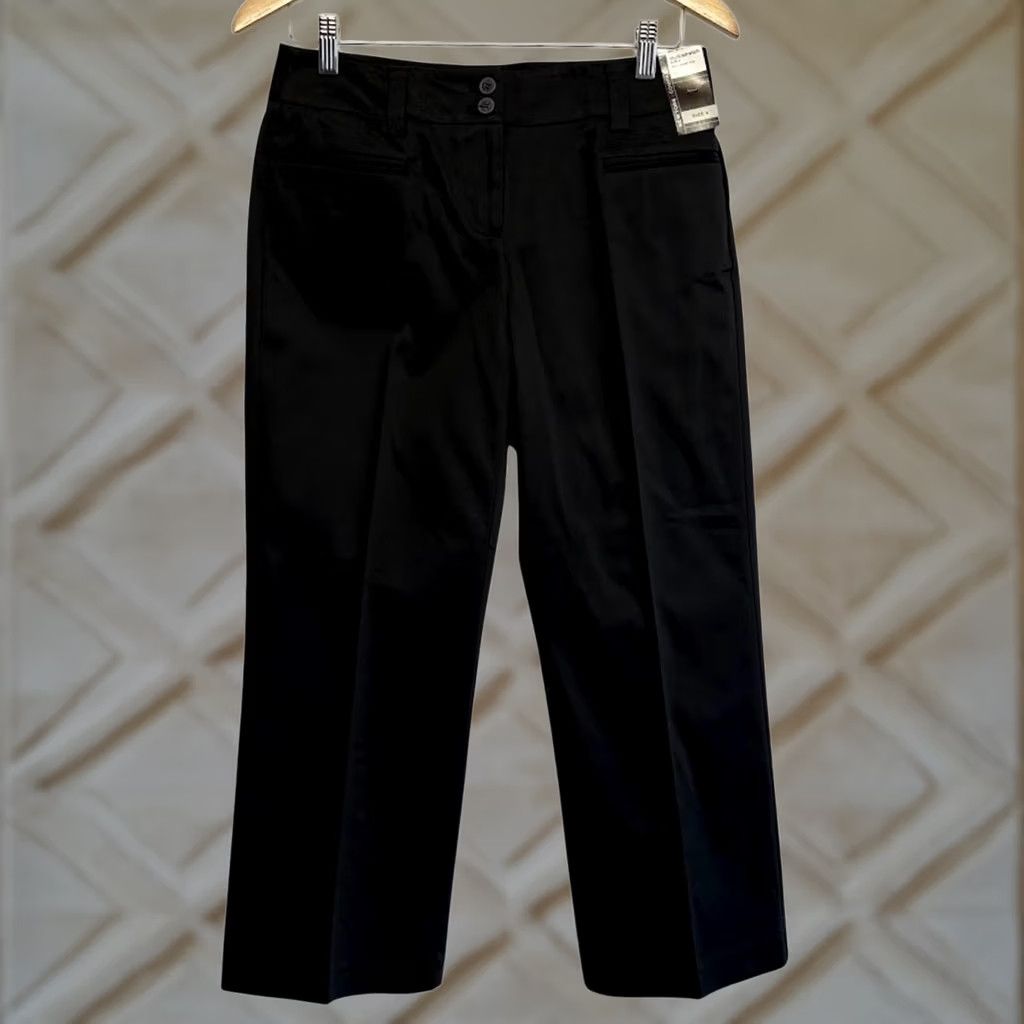 Vintage VINTAGE New York & Company Studio Stretch Mid Rise Crop Pants Black NWT 4 Size 27" / US 4 / IT 40 - 1 Thumbnail