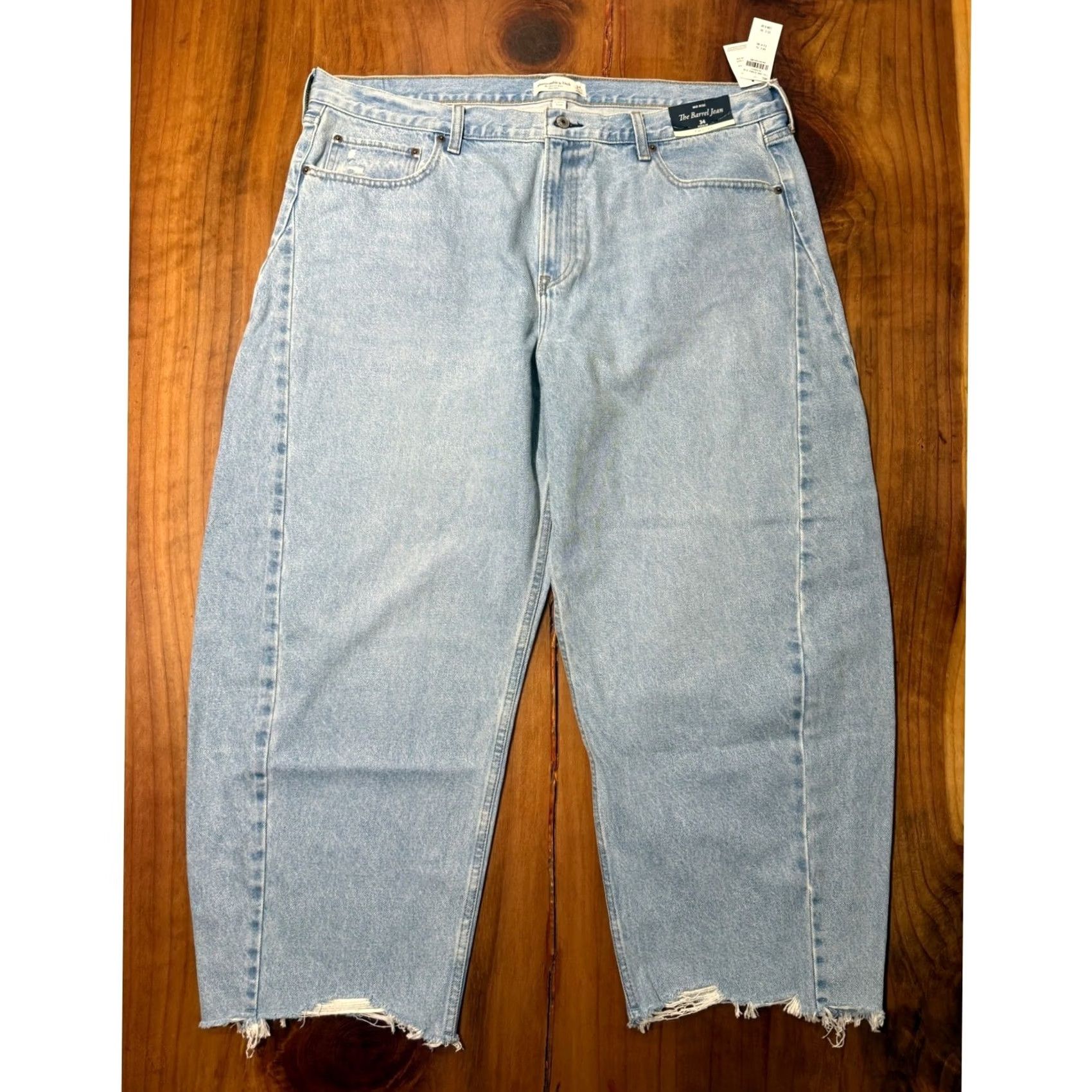 Abercrombie & Fitch Abercrombie & Fitch Barrel Jeans Womens 34 Mid Rise Curve Lover Regular XX21 Size 24" / US 00 / IT 34 - 2 Thumbnail