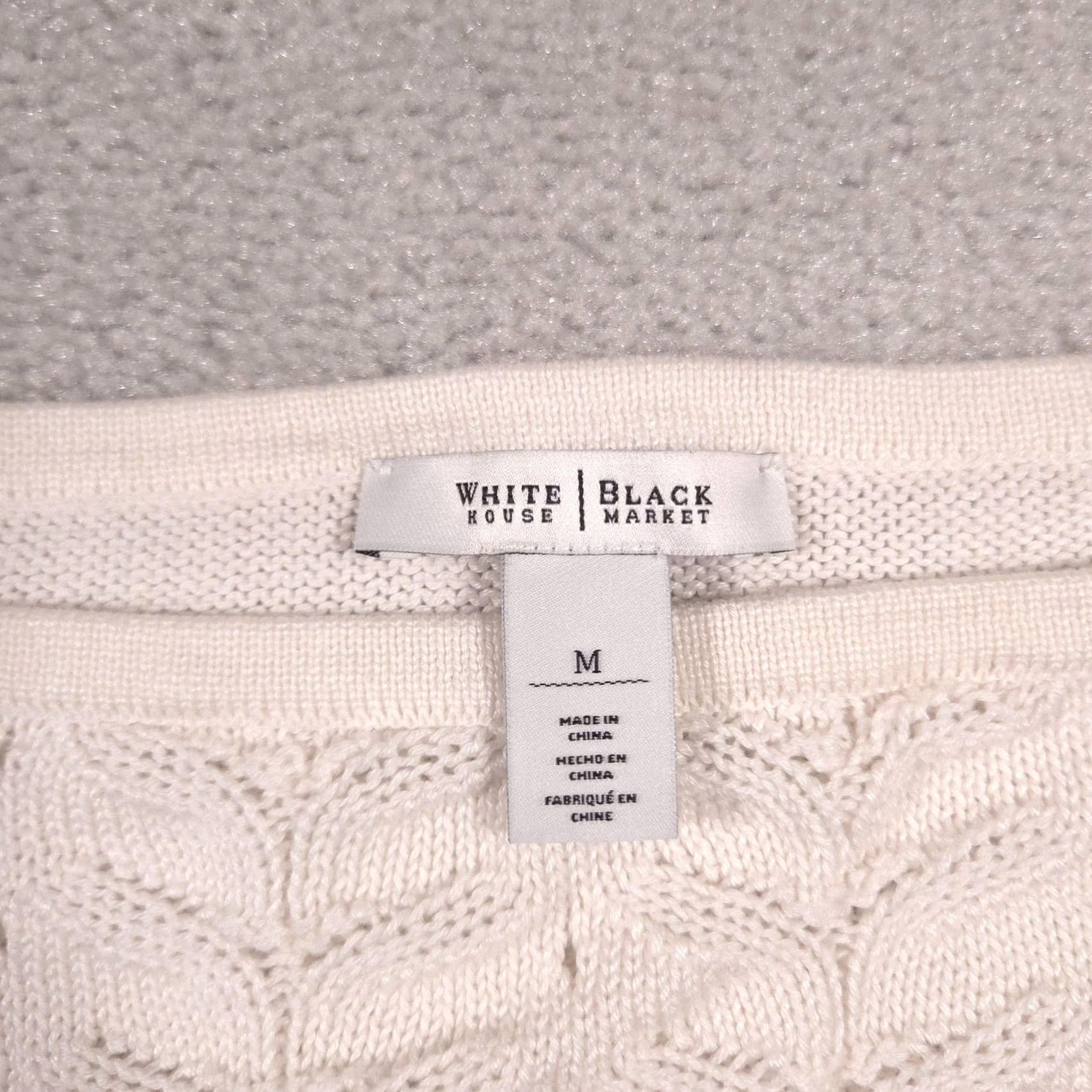 White House Black Market White House Black Market Sweater Womens Medium White Boat Neck 3/4 Sleeve Knit Size M / US 6-8 / IT 42-44 - 5 Thumbnail