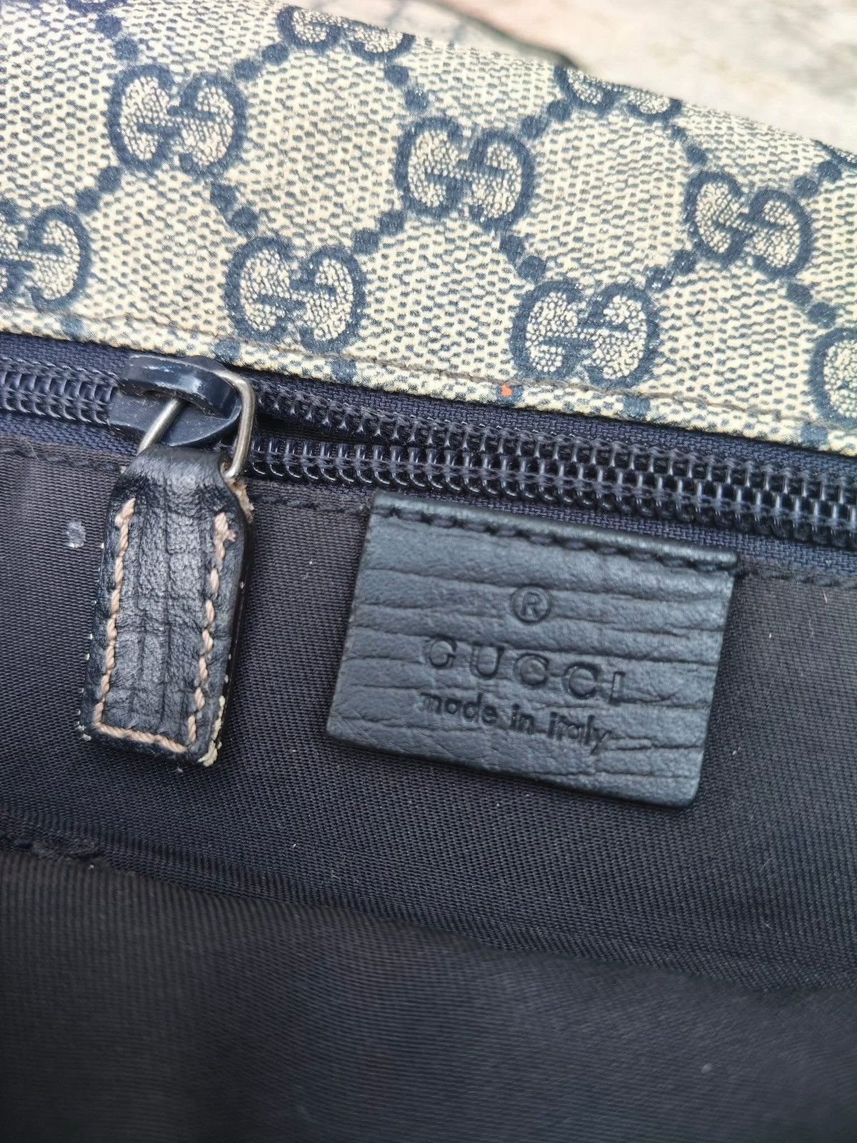 Gucci Authentic GUCCI Large Flap Messenger Bag Beige Navy Blue Size ONE SIZE - 20 Thumbnail