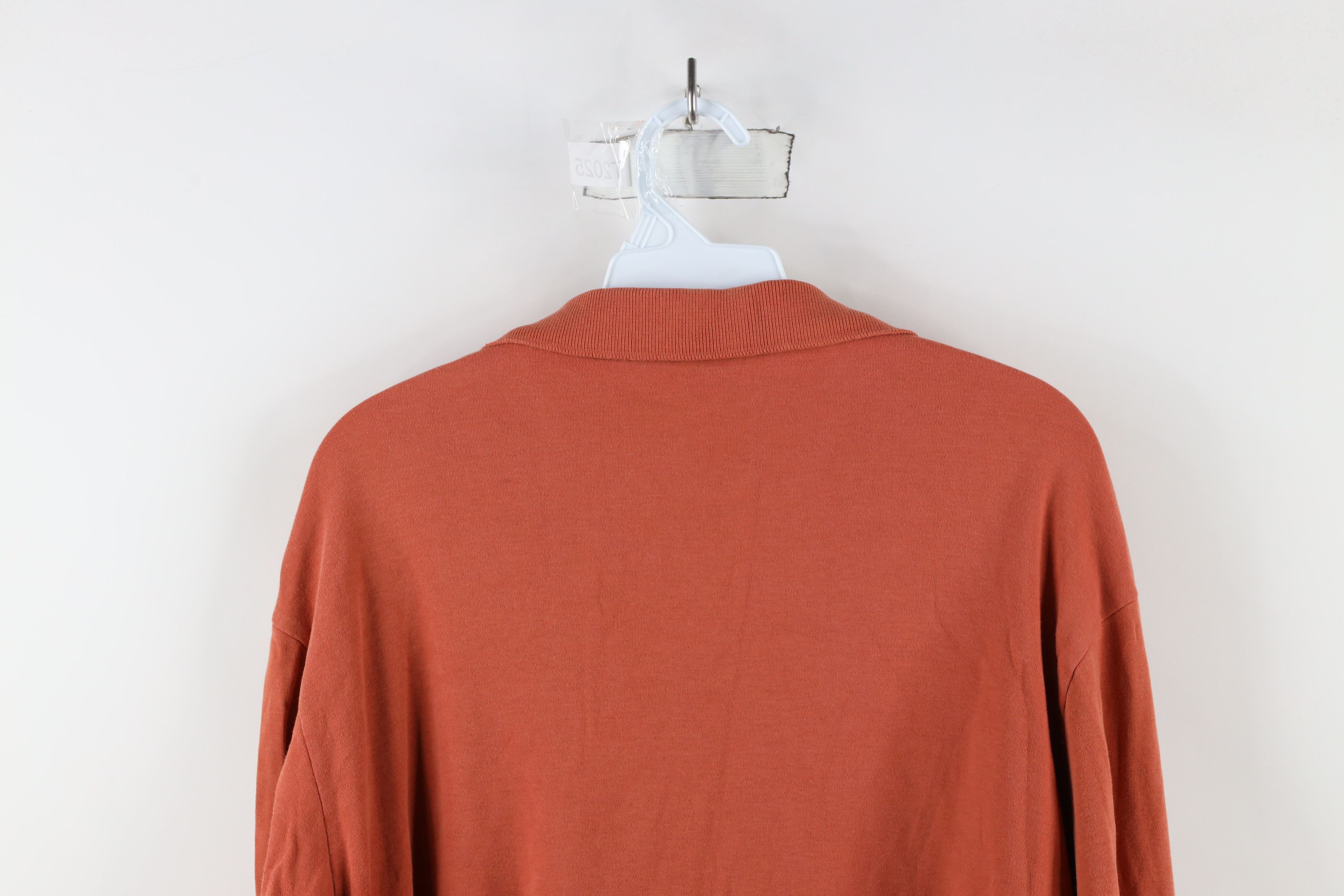 Lands' End × Vintage Vintage 90s Lands End Long Sleeve Rugby Polo Orange USA Size US L / EU 52-54 / 3 - 12 Thumbnail