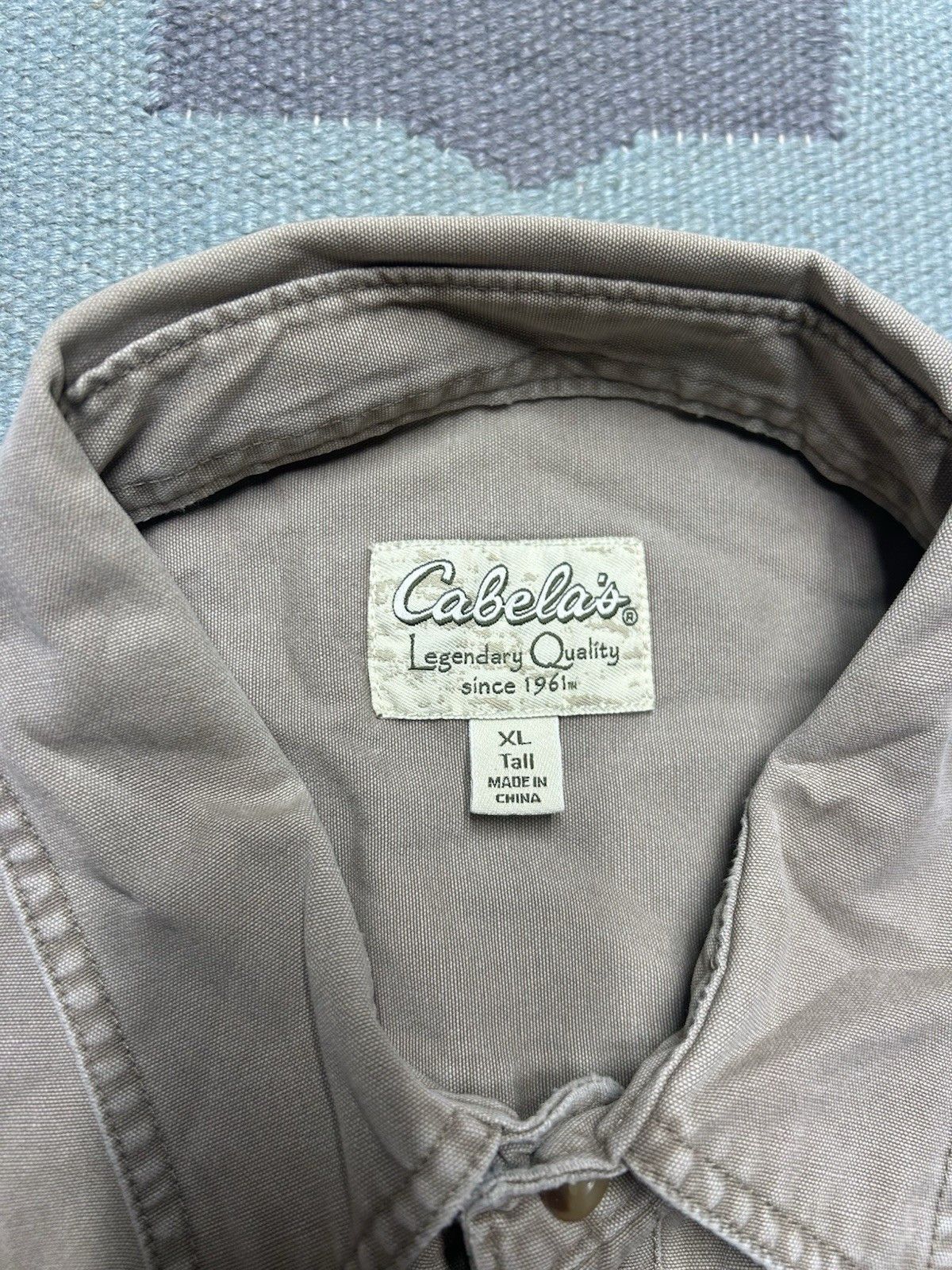 Vintage Vintage cabelas button shirt canvas cotton khaki tan XL tall Size US XL / EU 56 / 4 - 5 Thumbnail