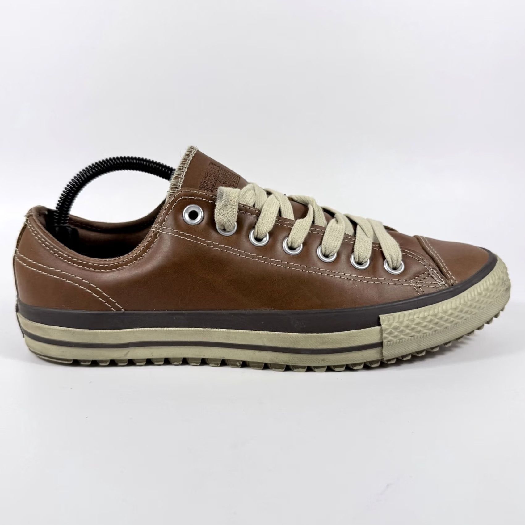 Converse Converse All Star Sneakers Women's Brown Leather Lace-Up Low Top Shoes - 11.5 Size L / US 10 / IT 46 - 2 Thumbnail