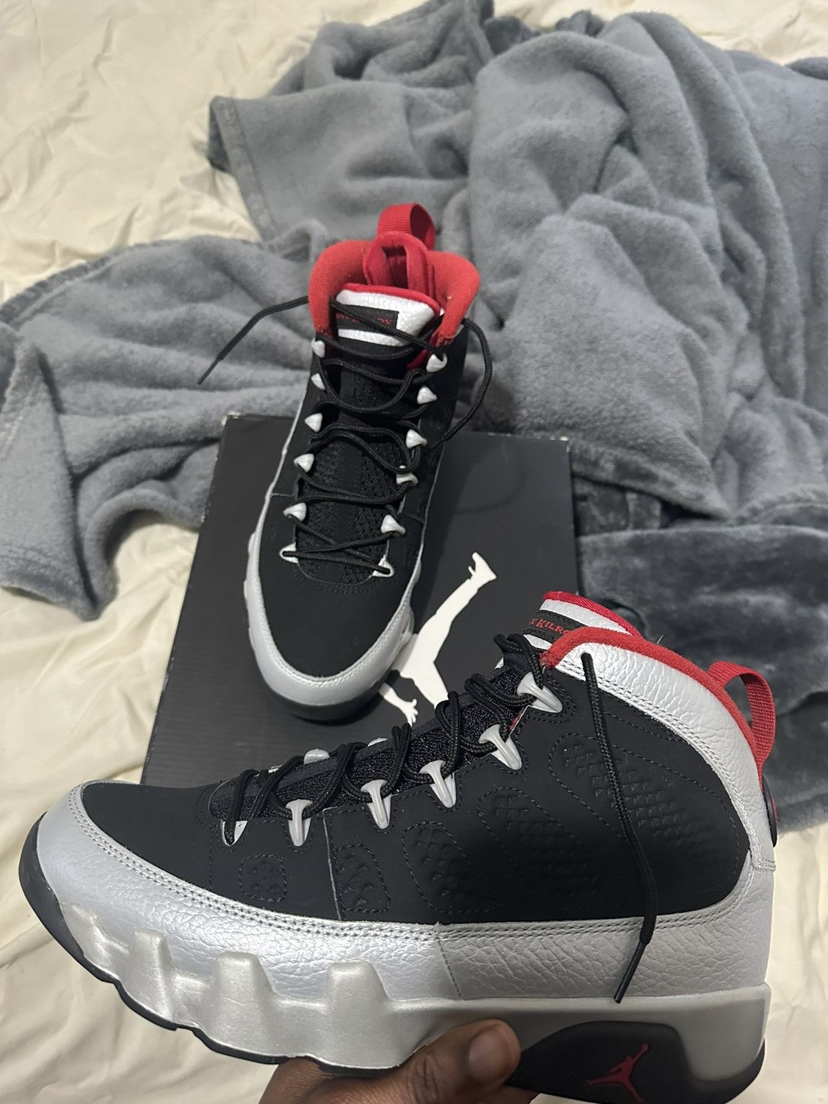 image of Jordan Brand 9 Johnny Kilroy Shoes in Black Men's (Size 8)