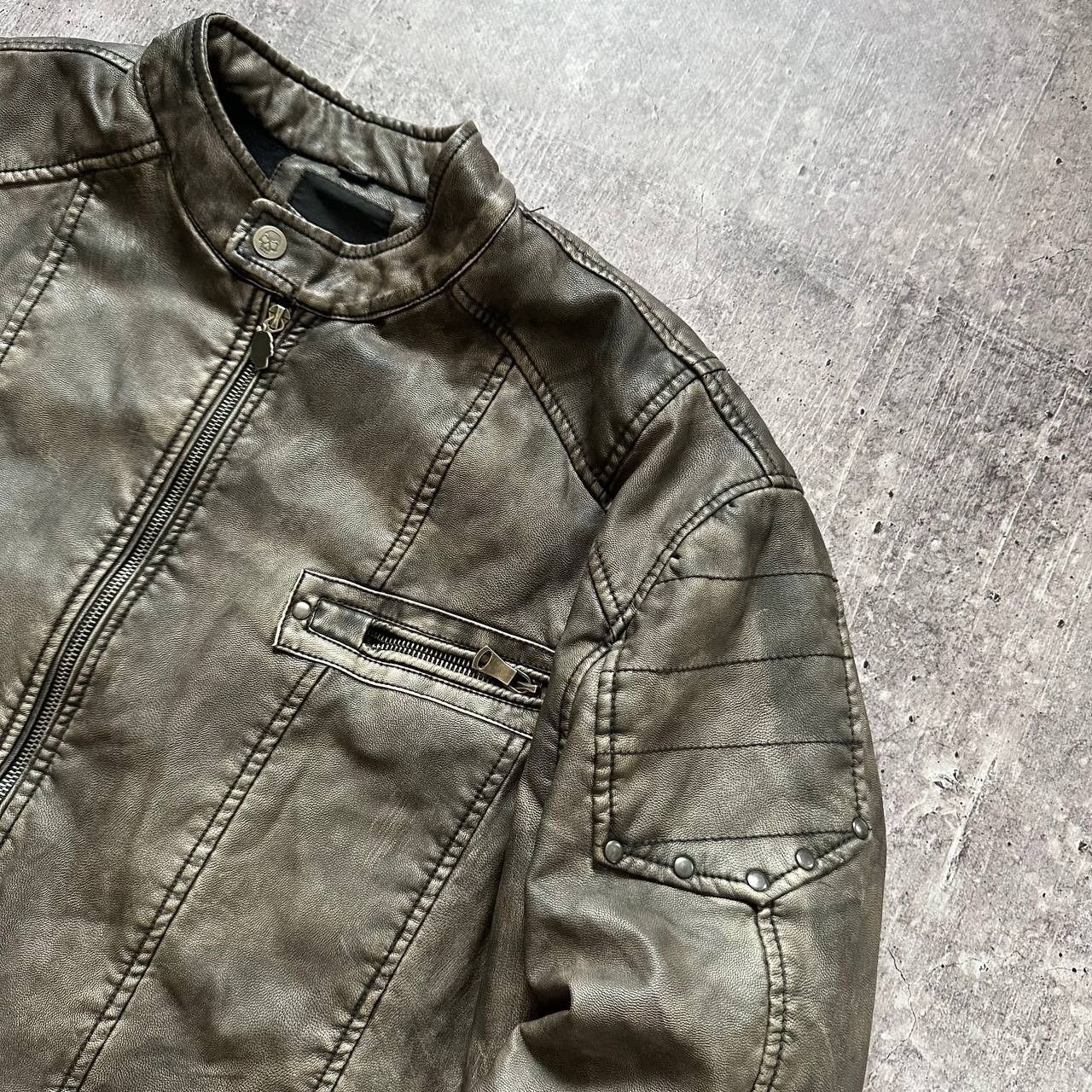 Vintage Rock Rebel No More Rules est 86 Leather Vintage Biker Jacket Size US XL / EU 56 / 4 - 2 Thumbnail