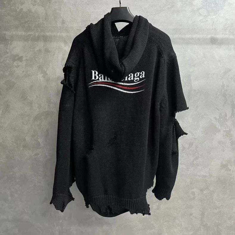 Balenciaga Balenciaga Black classic logo monogram embroidered ripped h Size US L / EU 52-54 / 3 - 2 Thumbnail