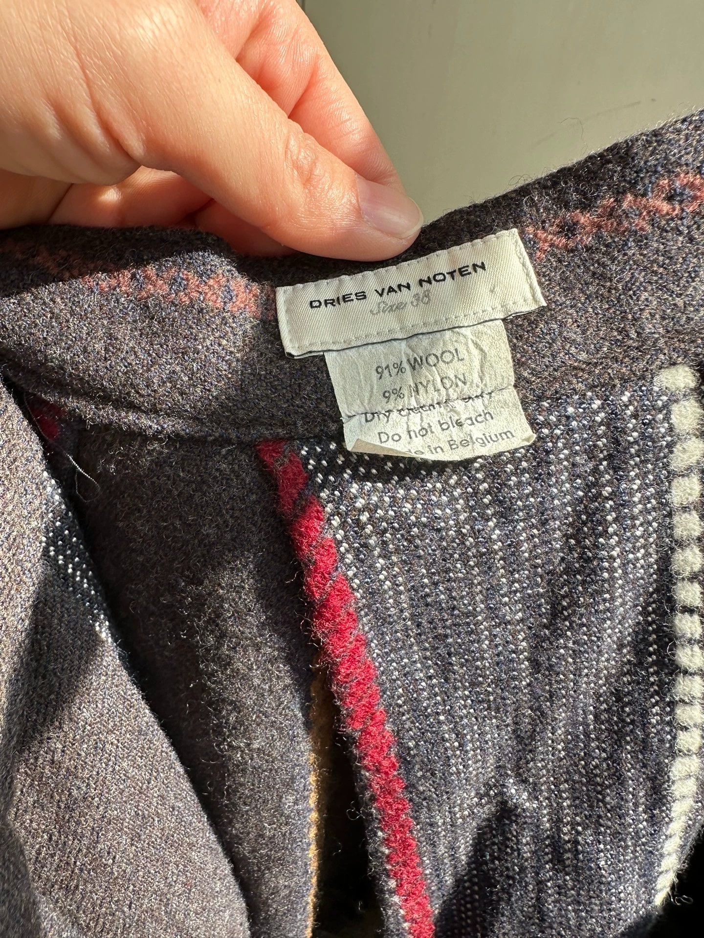 Dries Van Noten DVN Pleated Wool Skirt 38 (Adjusted Waist 68cm) Used Size 26" / US 2 / IT 38 - 7 Thumbnail