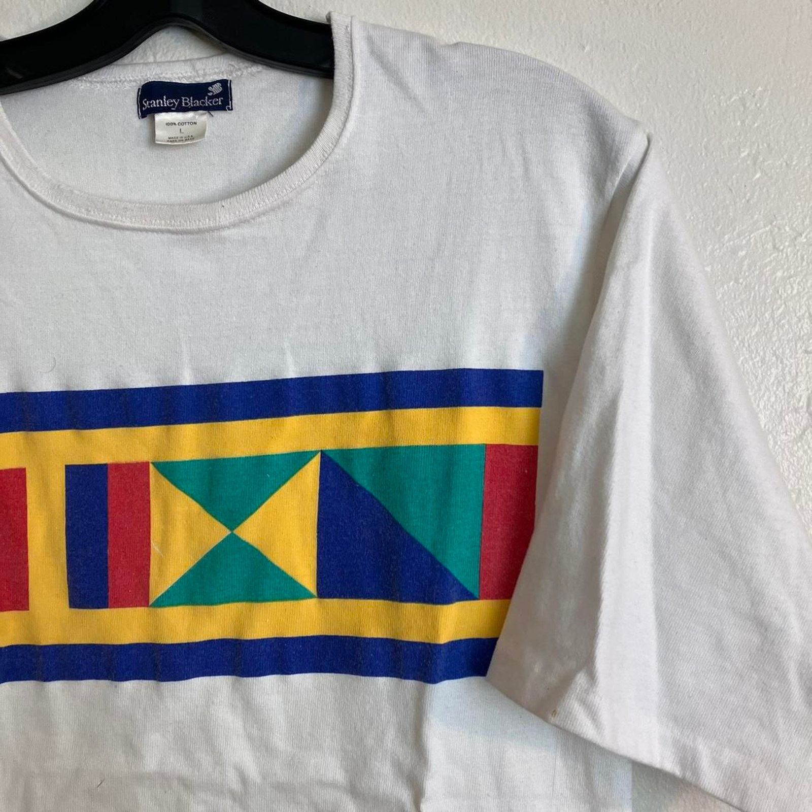 Stanley Blacker × Vintage Vintage 90s Stanley Blacker Naval Ensign T-shirt Size US L / EU 52-54 / 3 - 2 Thumbnail