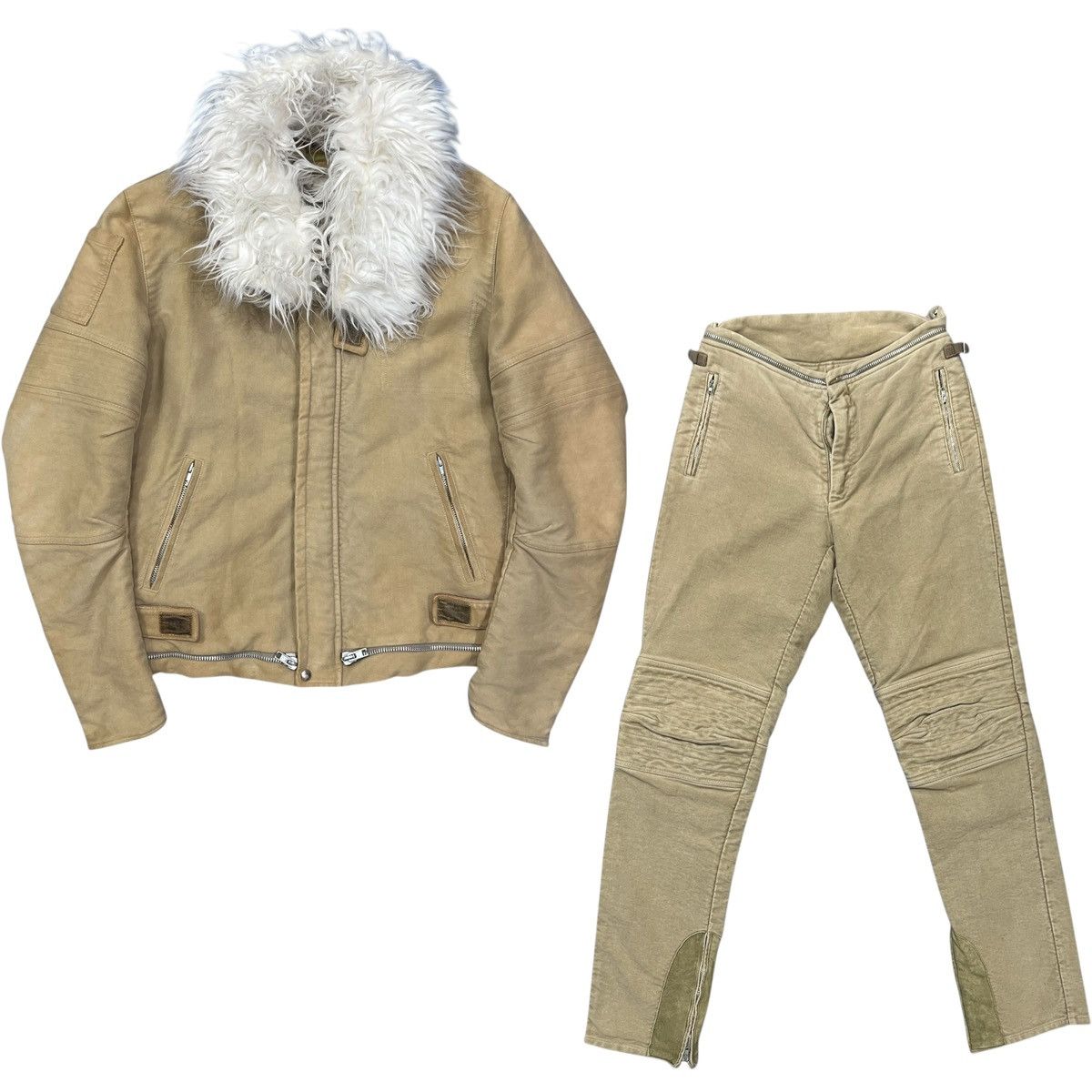 Helmut Lang HELMUT LANG 1999AW Vintage Moleskin Astro Biker Pants Size US 44 / EU 60 - 2 Thumbnail
