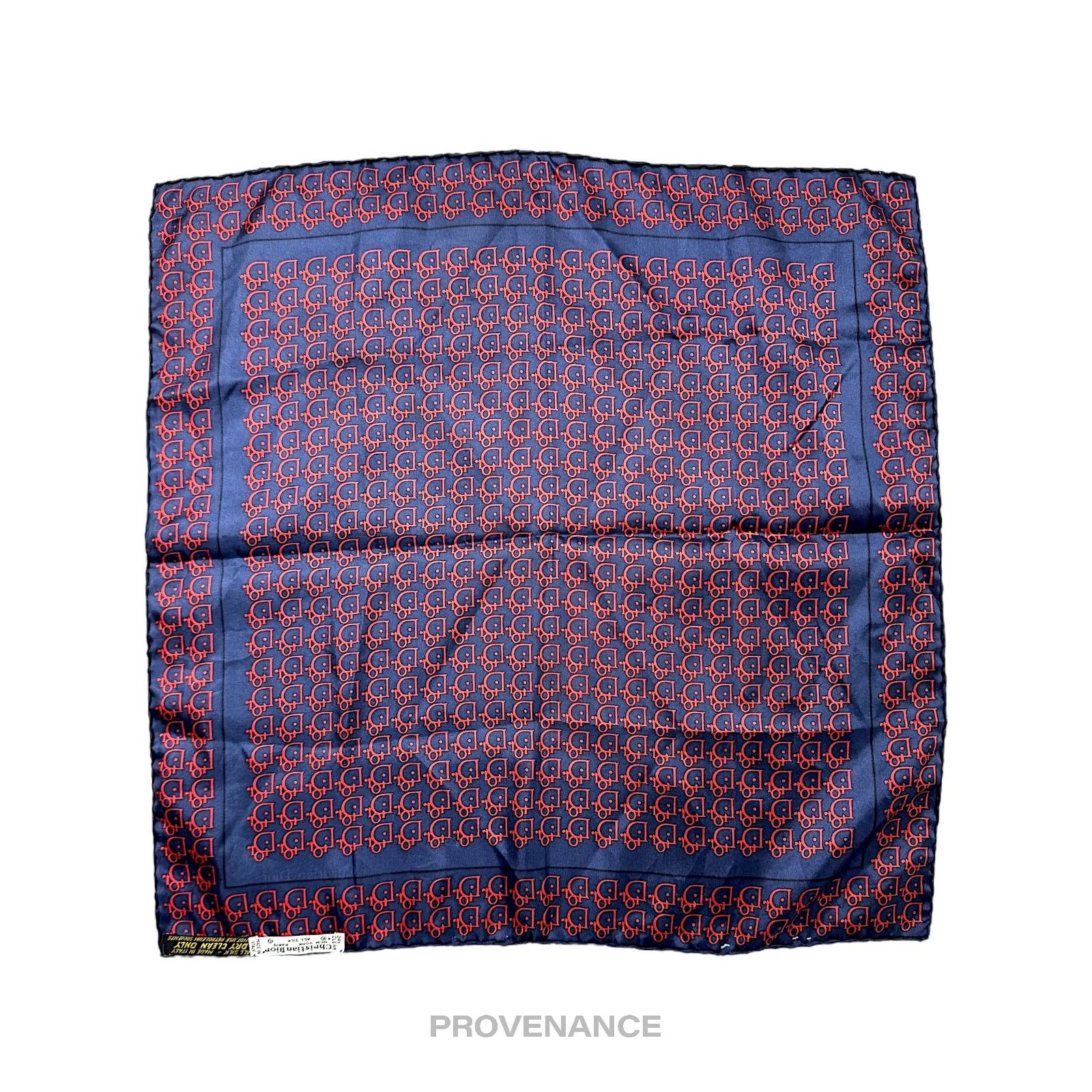 Dior 🔴 Christian Dior Trotter Monogram Silk Scarf - Navy Red Size ONE SIZE - 4 Thumbnail