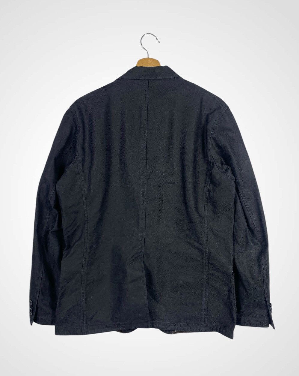 Japanese Brand A02 Gloster Vintage Denim + Leather Blazer Size US L / EU 52-54 / 3 - 2 Thumbnail