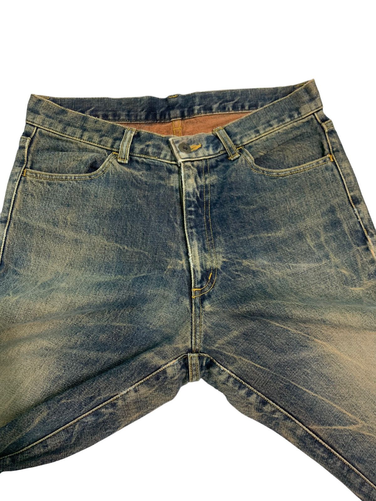 Japanese Brand 🔥Flare Dirty Distressed Four Bars Denim Jeans Size US 30 / EU 46 - 9 Thumbnail