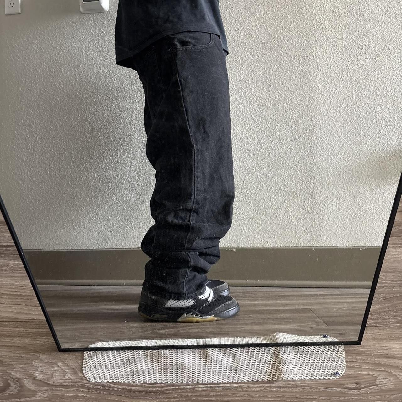 Vintage Crazy Vintage Y2K/2000s Grunge Solid Black Denim Jeans! 40x32 Size US 40 / EU 56 - 2 Thumbnail