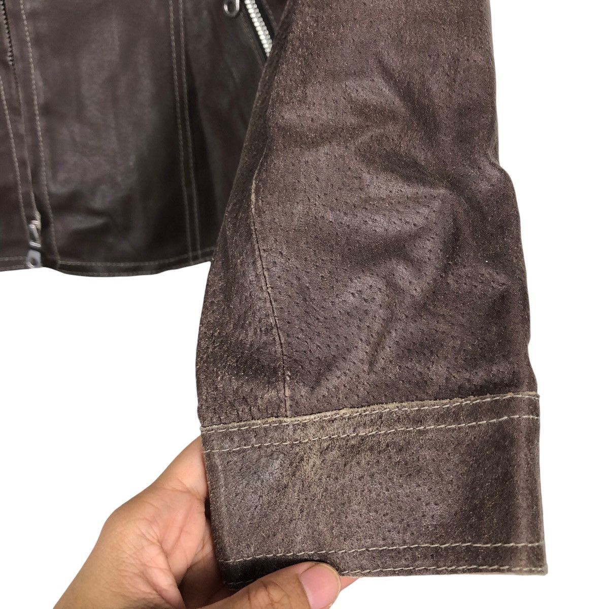 📌Vintage Biker Leather Jacket Comme Ca Ism Bondage Design
