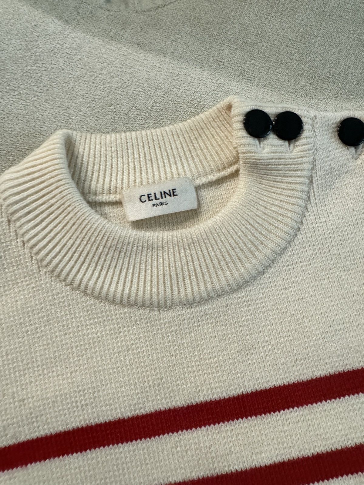 Celine Breton Stripe Crew Neck Knit Size US S / EU 44-46 / 1 - 4 Thumbnail