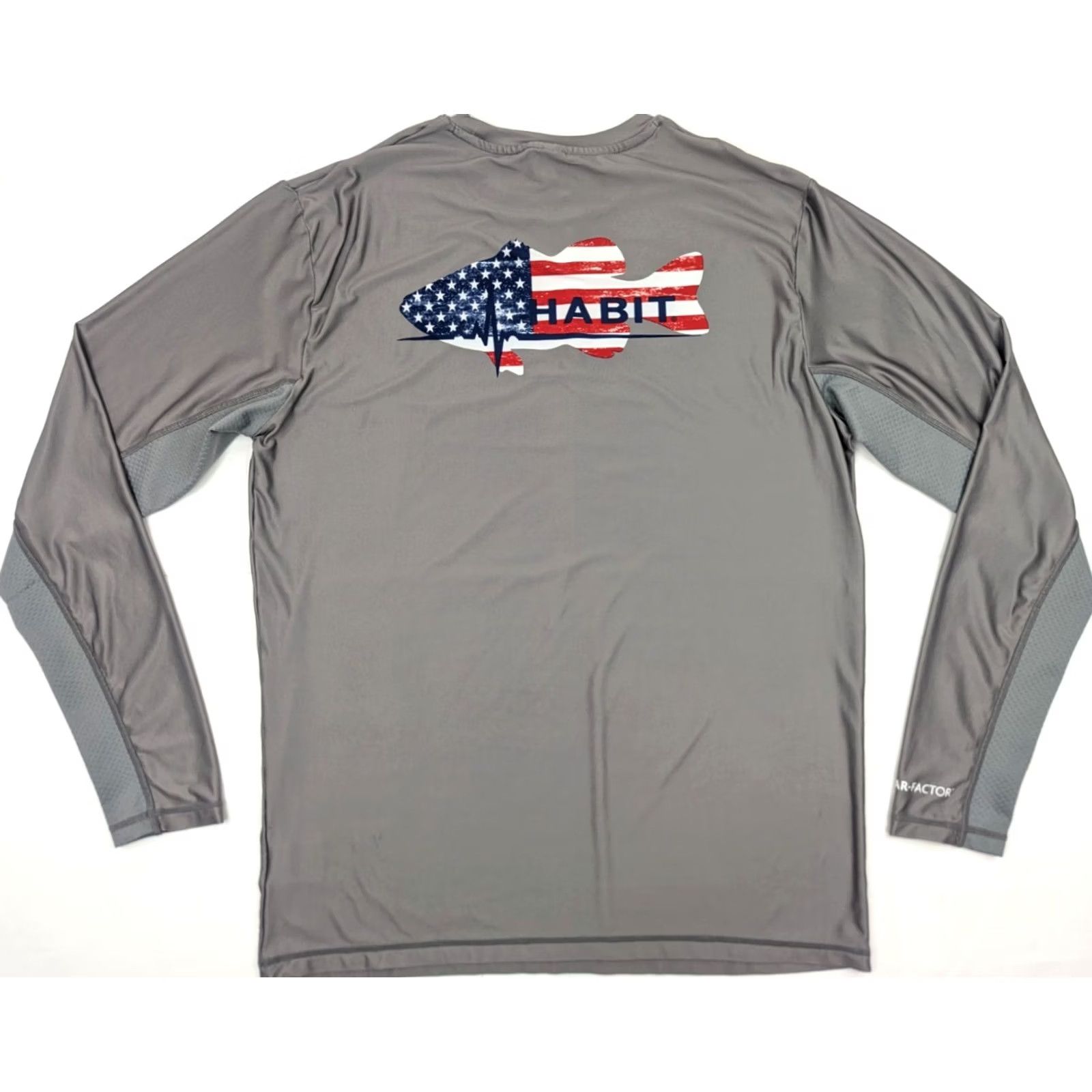 Habitat Habit Solar Factor UPF 40 Patriotic Fishing Shirt Men M Gray Size US M / EU 48-50 / 2 - 2 Thumbnail