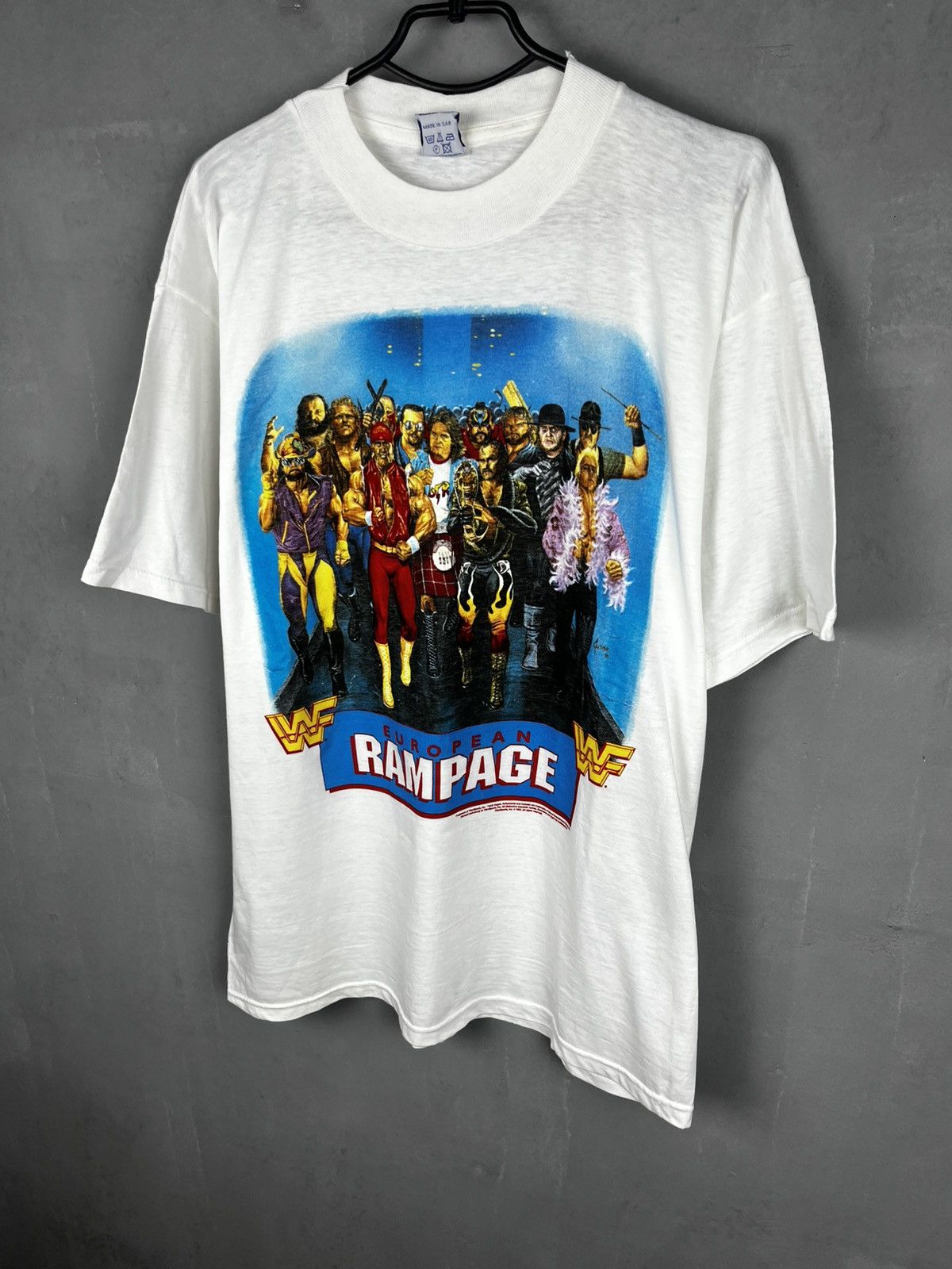 WWF WWF 1992 European Rampage Again Tee tshirt XI (New) Size US XL / EU 56 / 4 - 1 Thumbnail