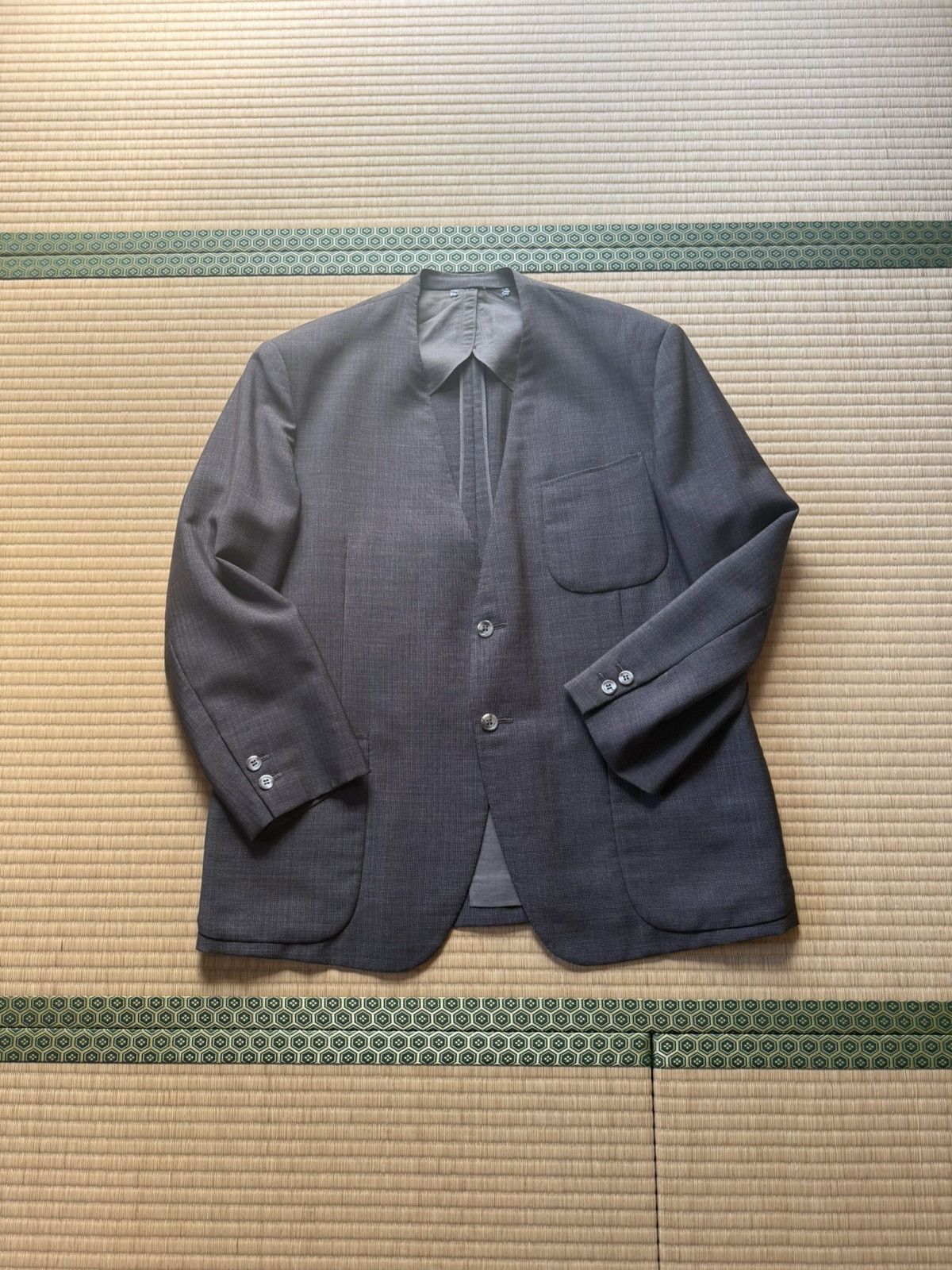 Other Spring&Summer Japanese Collarless Jacket (Brown) Size 40R - 2 Thumbnail