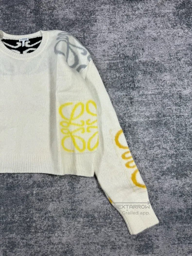 Loewe Loewe White Multi-logo Wool Knitwear Size XS / US 0-2 / IT 36-38 - 3 Thumbnail