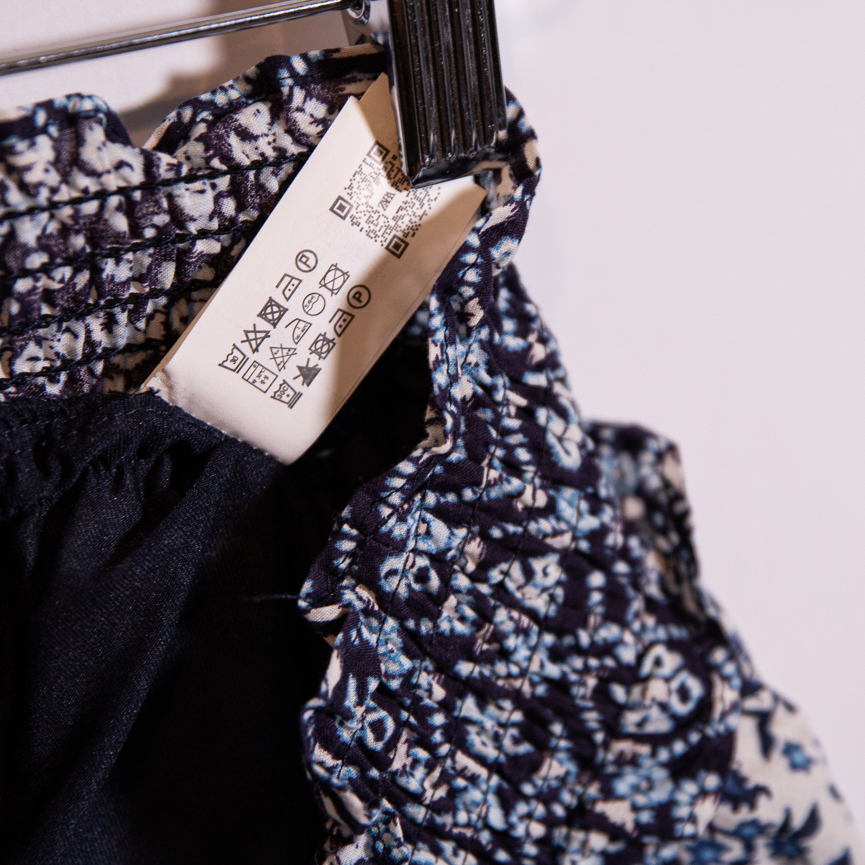 Zara NEW Zara Cotton Blue White Micro Floral Size 28" / US 6 / IT 42 - 3 Thumbnail