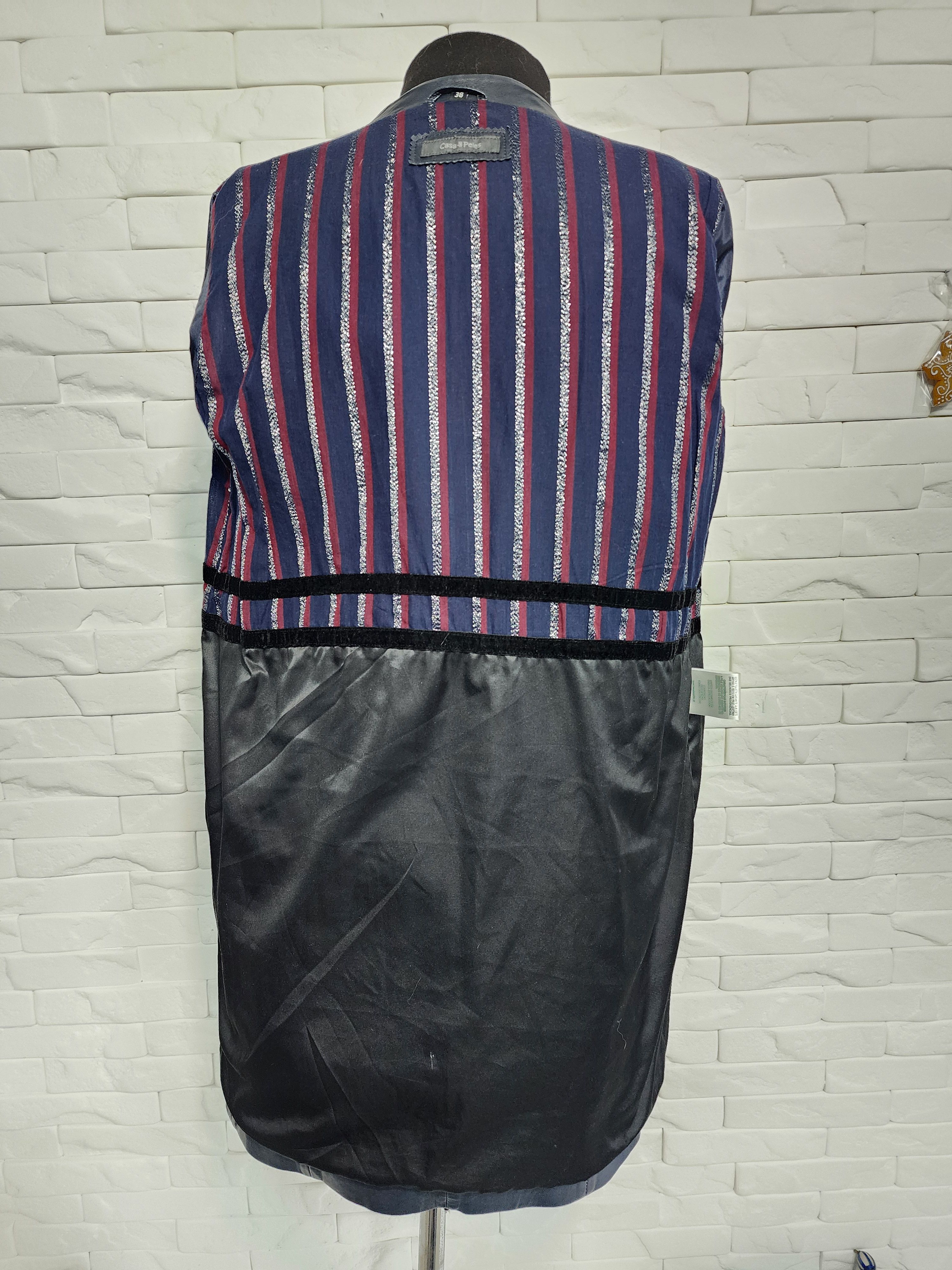 Other Blue Leather Jacket, Metal Zipper, Women's Size Size M / US 6-8 / IT 42-44 - 7 Thumbnail