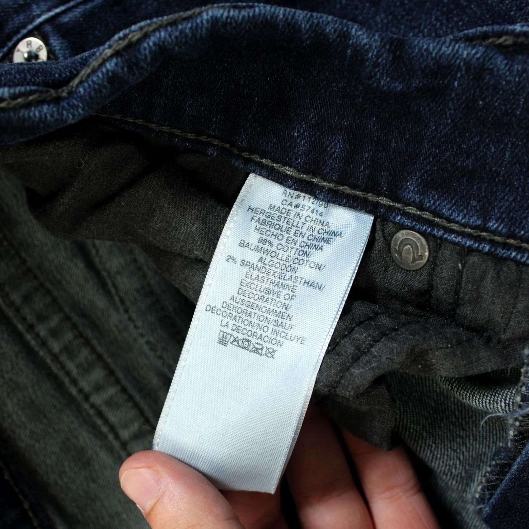 True Religion True Religion Ricky Relaxed Straight Jean Men 32x34 Dark Wash Blue Denim 90s Y2K Size US 32 / EU 48 - 4 Thumbnail