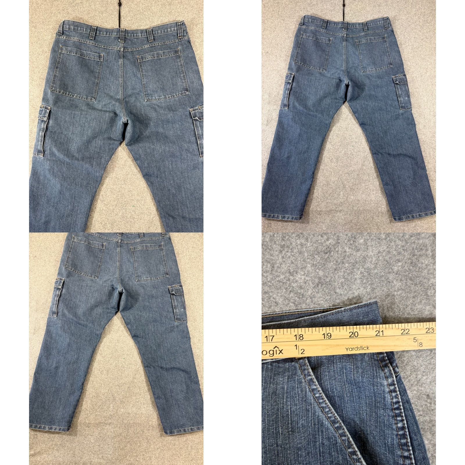 Wrangler Wrangler Cargo Jeans Mens 42x32 Blue Denim Straight Leg Outdoor Classic Jeans Mens 42in Regular Jeans Blue Wrangler Cargo Straight Mens Boys? Size US 42 / EU 58 - 8 Thumbnail
