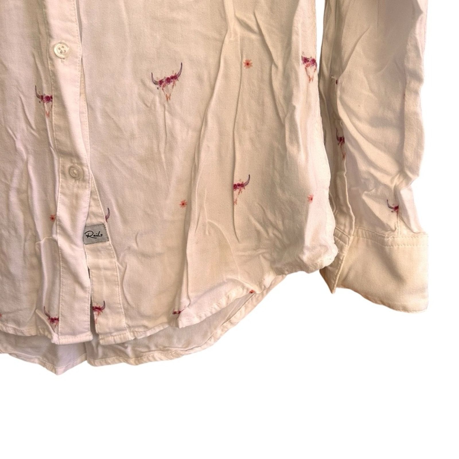 Rails Rails “Rocsi” Button Down in Indio Print – White – Size XS Size XS / US 0-2 / IT 36-38 - 8 Thumbnail
