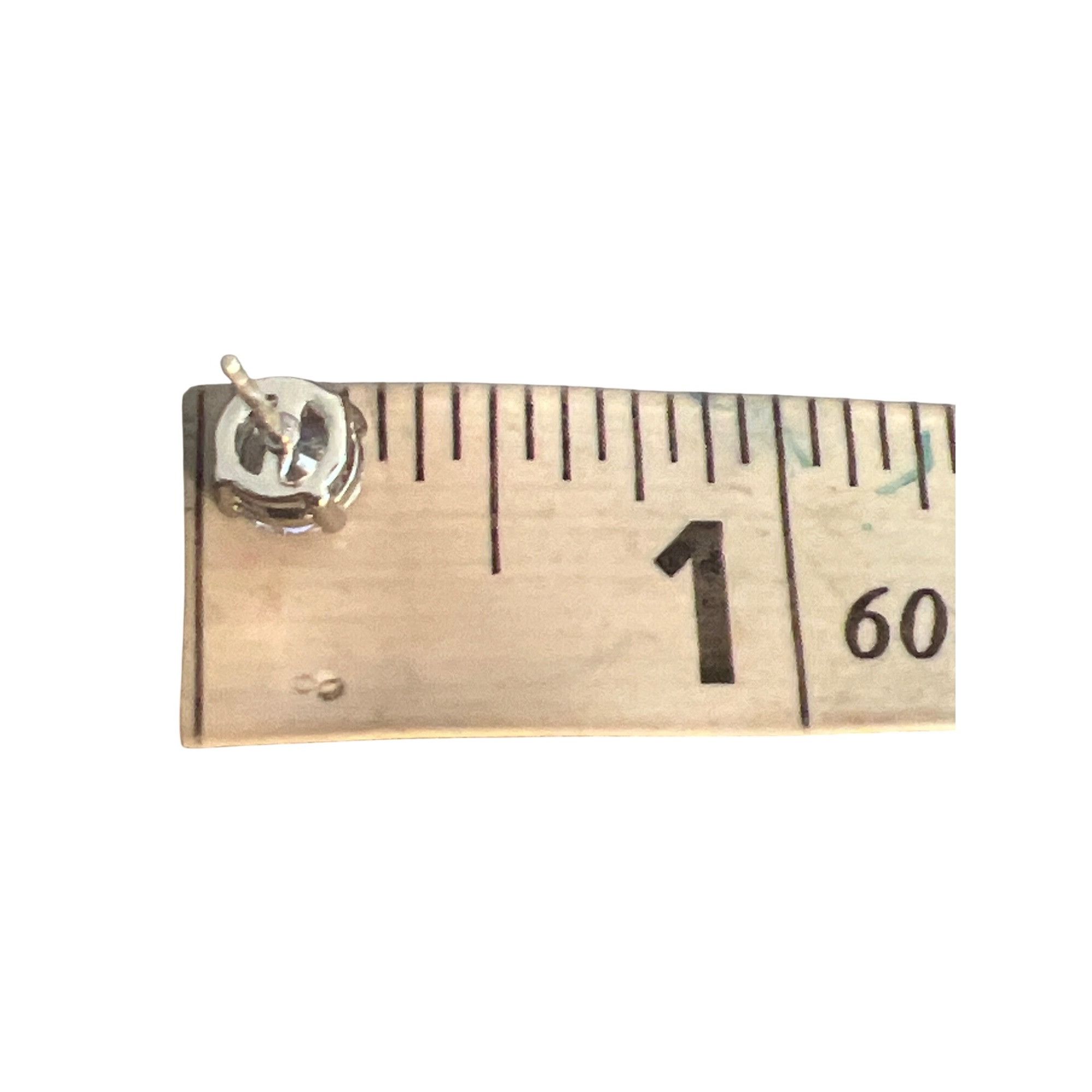 Swarovski Silver Tone Stud Earrings Clear Swarovski Crystal Pierced .2 Size ONE SIZE - 5 Thumbnail