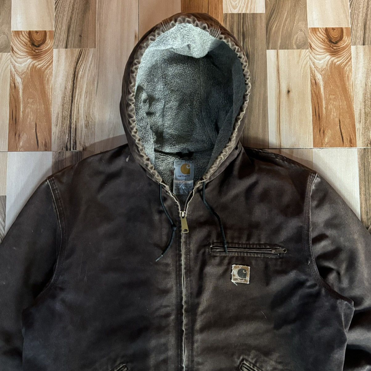 Carhartt Vintage 00s Carhartt Hooded Active Jacket J141DKB Size US L / EU 52-54 / 3 - 2 Thumbnail