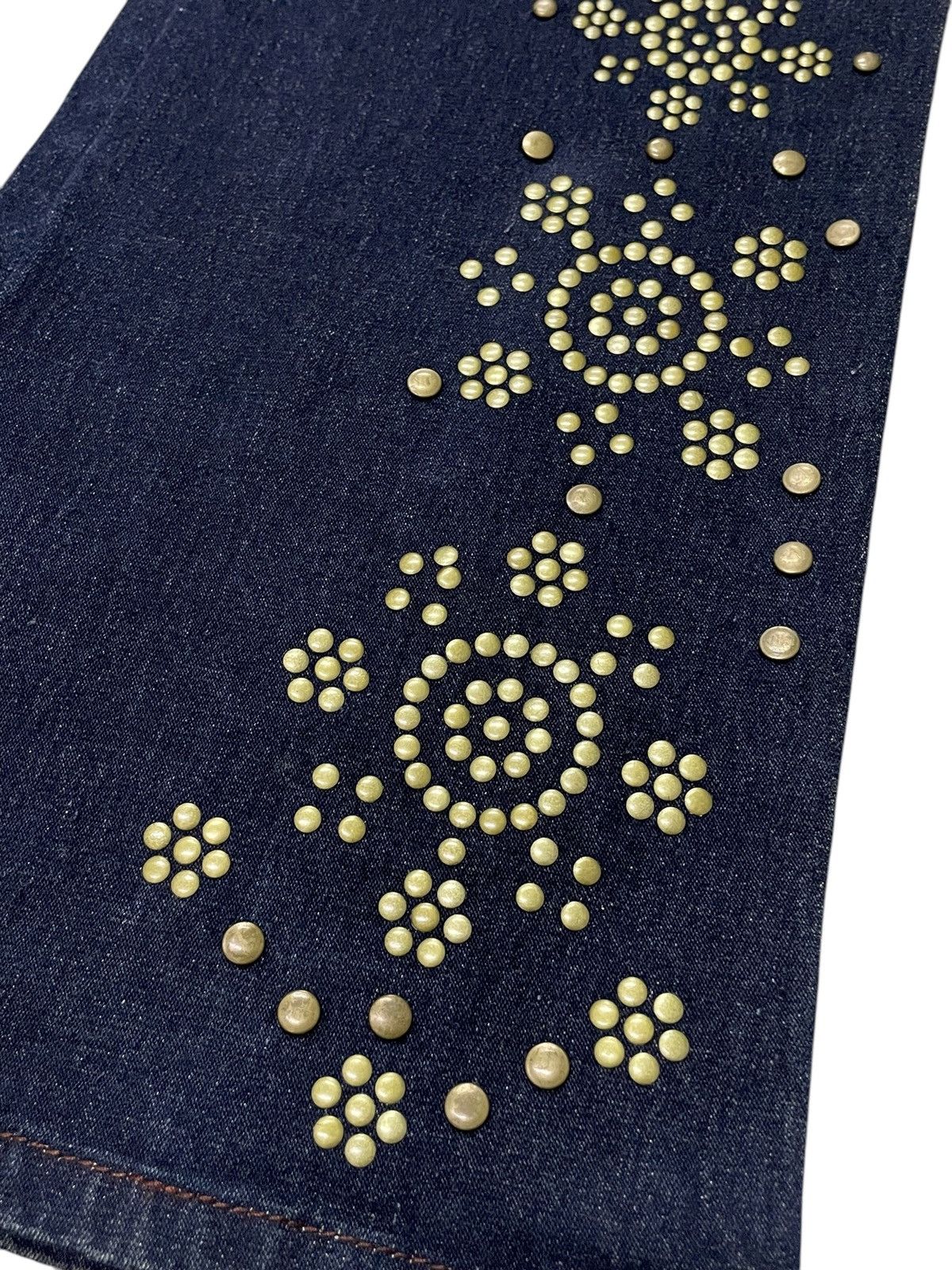 Japanese Brand × Tornado Mart Tornado Mart Wanabe Style Studded Rivet Flare Denim Jeans Size US 30 / EU 46 - 7 Thumbnail