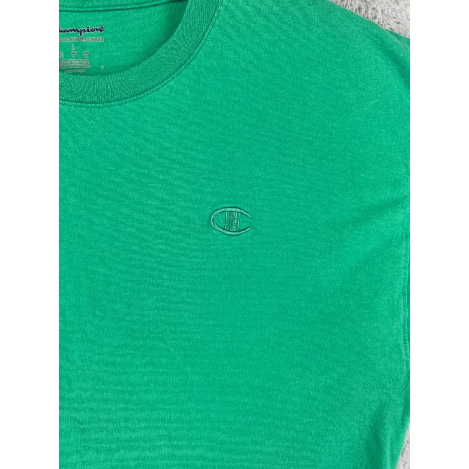 Champion Champion Shirt Mens Large Green Embroidered Logo Crew Neck Athletic Short Sleeve Size US L / EU 52-54 / 3 - 3 Thumbnail