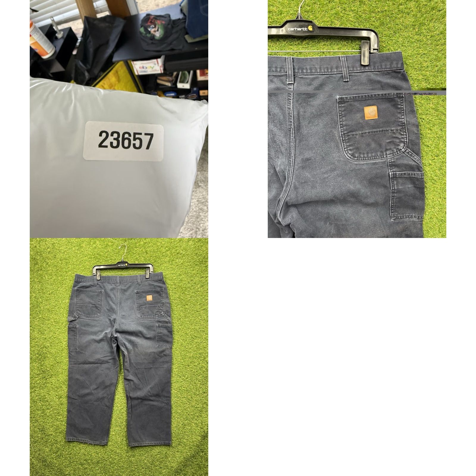 Carhartt VINTAGE Carhartt Carpenter Pants Mens 38x28 Duck Canvas Dungaree Fit Workwear B11 MDT Blue Denim Canvas Jeans Relaxed Regular Boys Mens Size US 38 / EU 54 - 8 Thumbnail