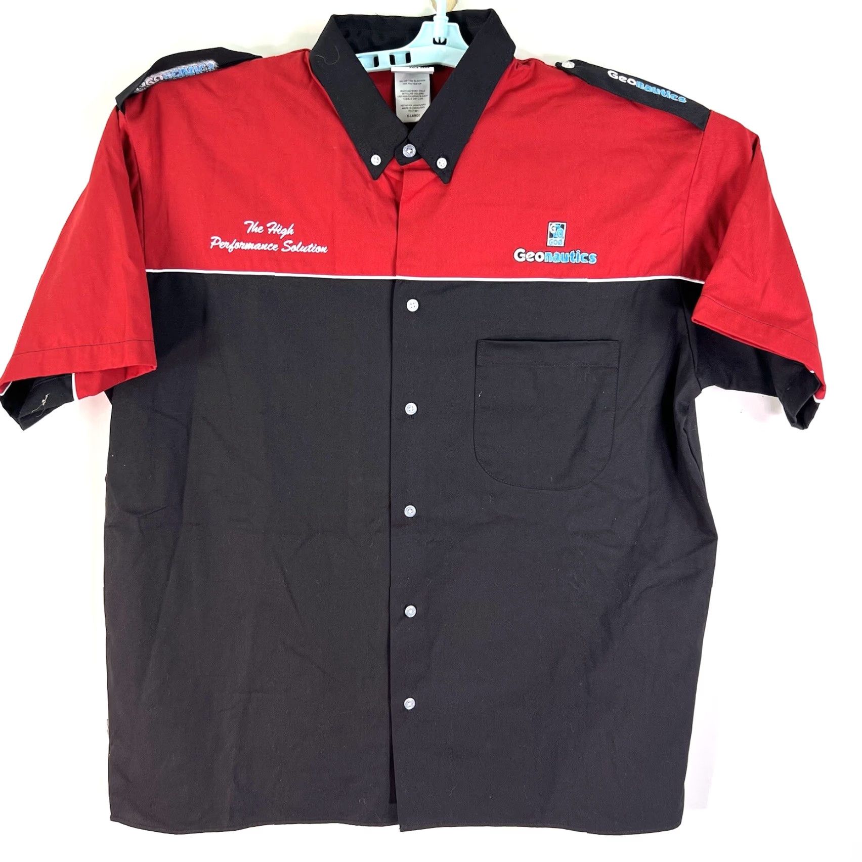 Vintage Geonautics Racing Shirt Button-Down Mens XL Red Black SZ Size US XL / EU 56 / 4 - 2 Thumbnail