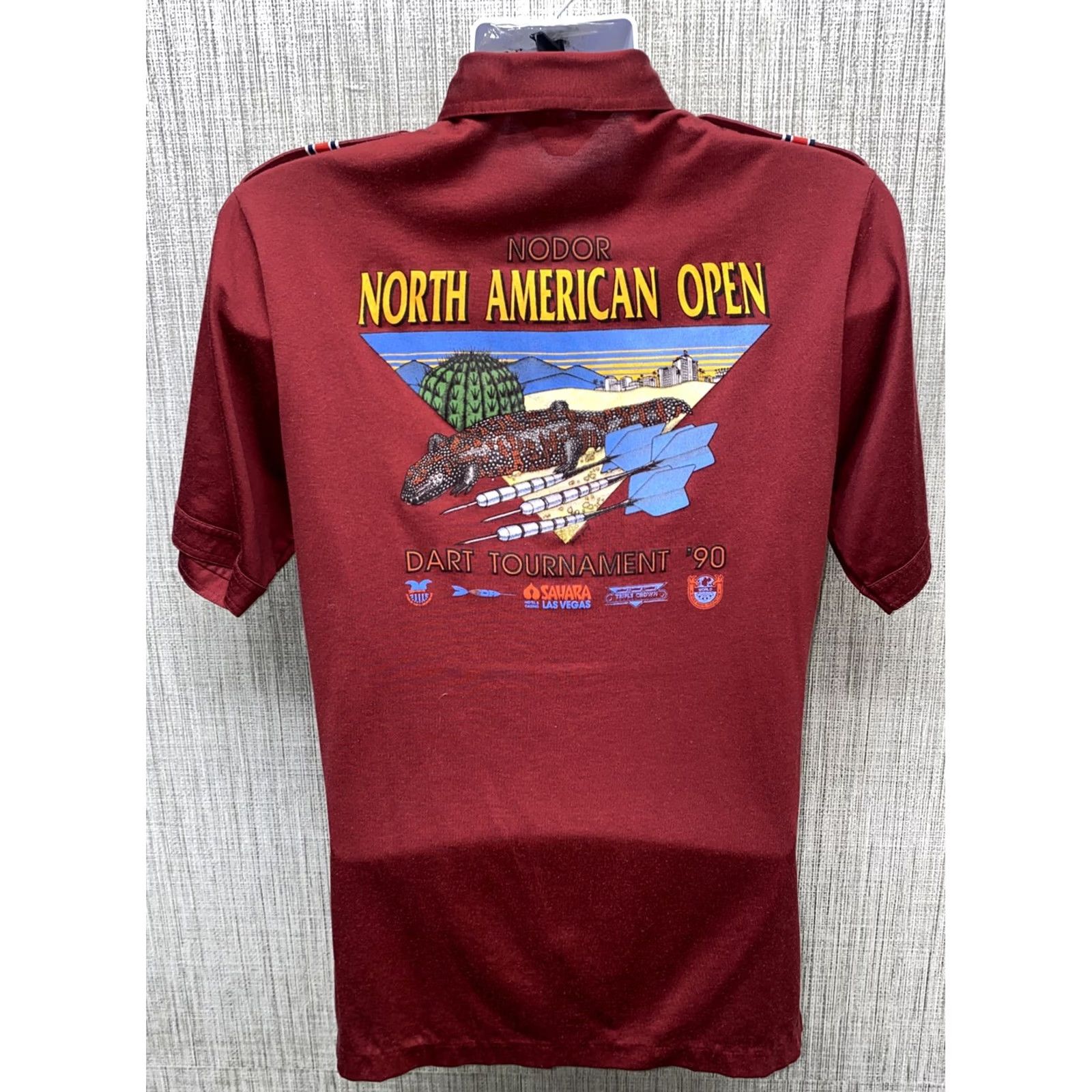 Vintage Boardwalk Polo Shirt Mens Red Polyester Blend Golf North American Open 20 in Armpit Size L Size US L / EU 52-54 / 3 - 5 Thumbnail