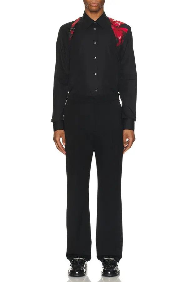 Alexander McQueen o1w1db10725 Printed Harness Shirt in Black Size US S / EU 44-46 / 1 - 4 Thumbnail