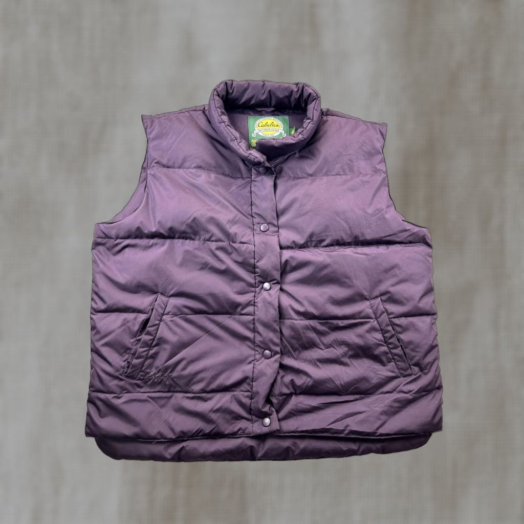 Vintage Cabela's Goose Down Vest Mens XL Purple Snap Puffer Insulated Premier Northern Size US XL / EU 56 / 4 - 1 Thumbnail