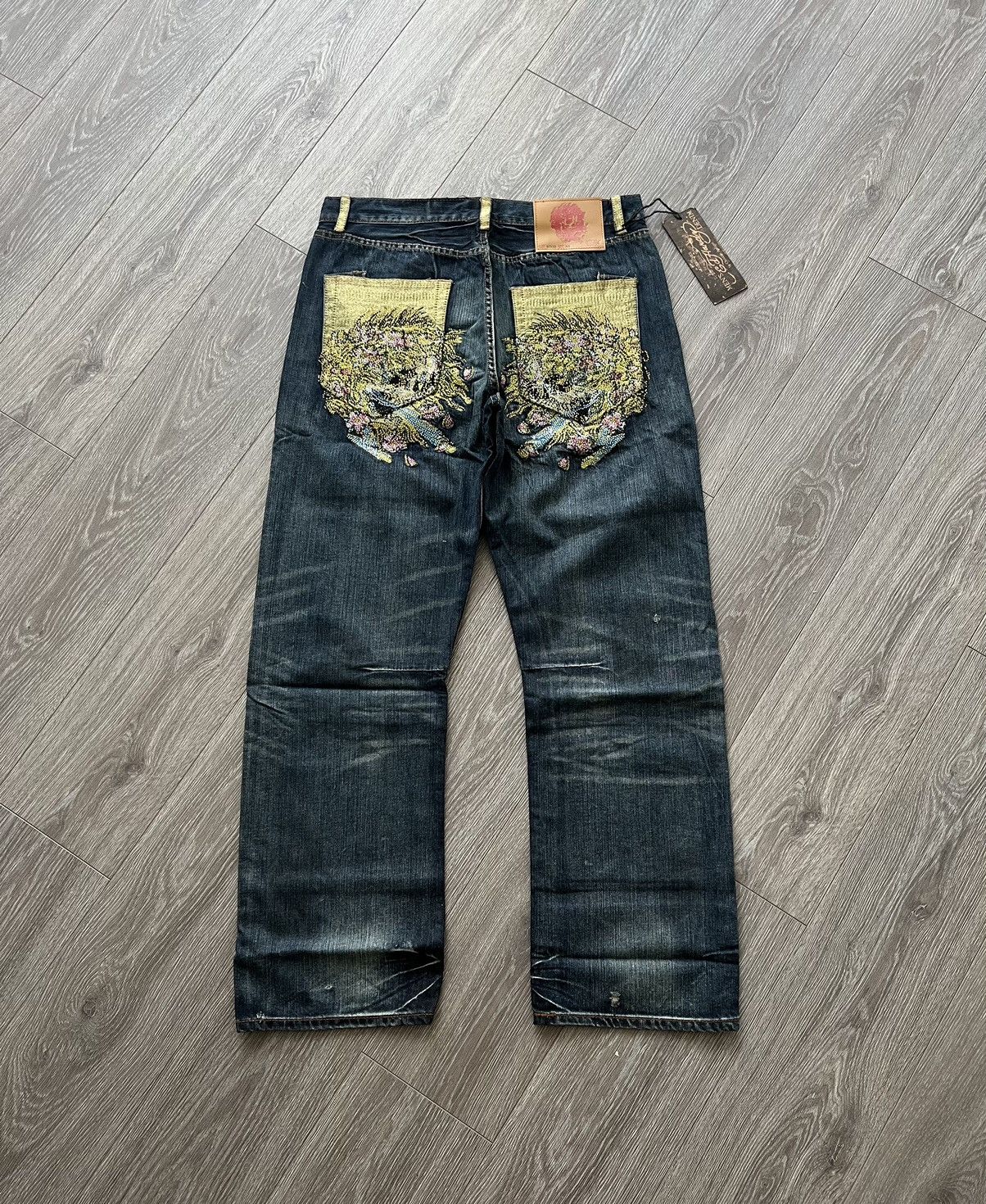 Image of Ed Hardy Jeans By Christian Audigier Pants Y2K in Denim, Men's (Size 36)