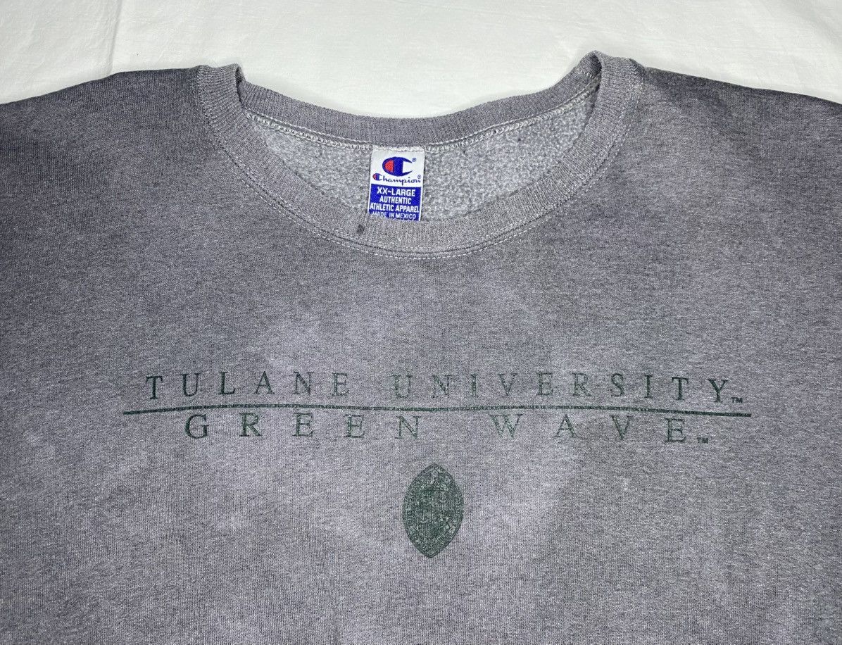 Champion VTG CHAMPION Tulane Sweatshirt Dark Dyed Crewneck Pullover Size US XXL / EU 58 / 5 - 2 Thumbnail